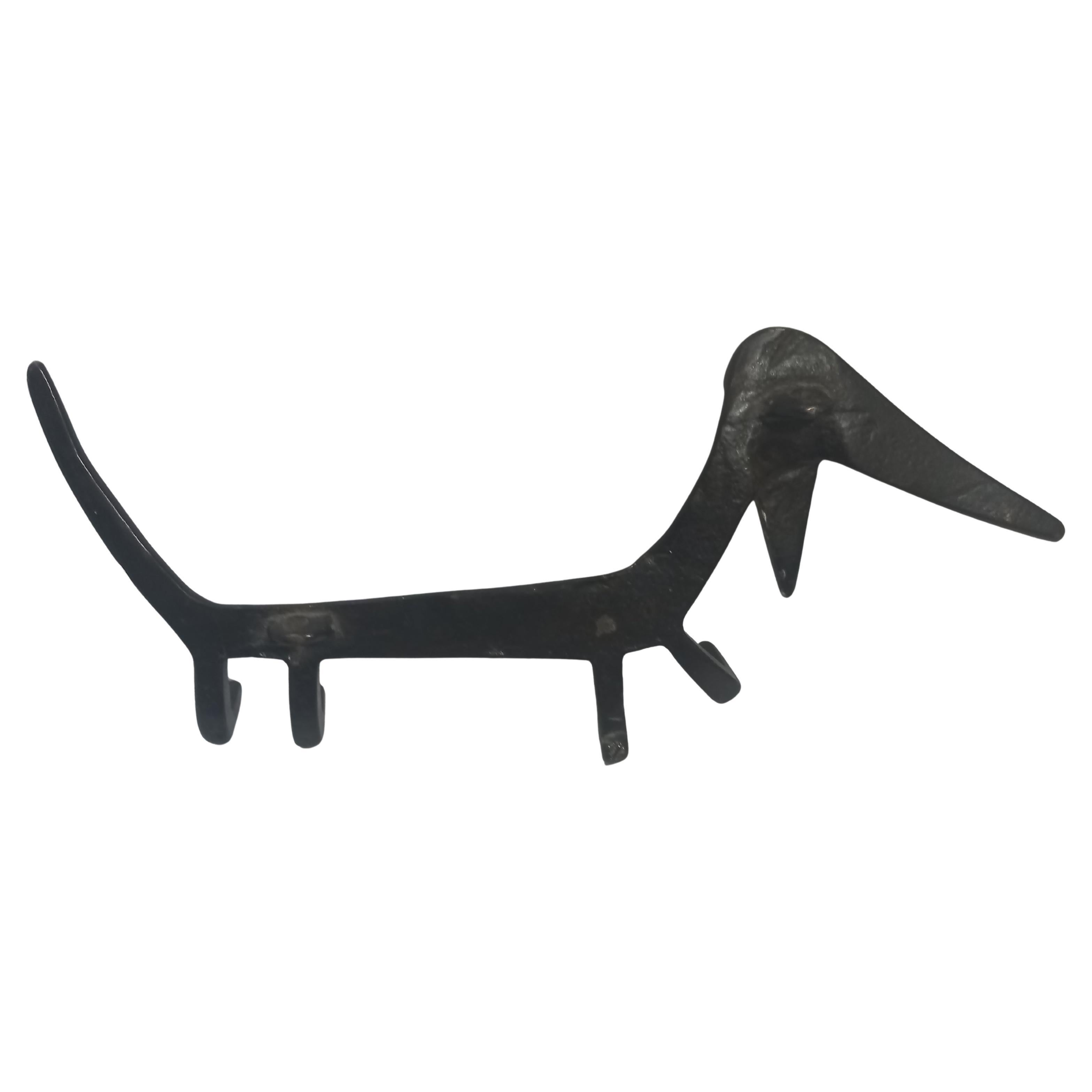 Dachshund key holder
Viennese dog figure made of brass key rack by Walter Bosse for Baller Austria, 1950s