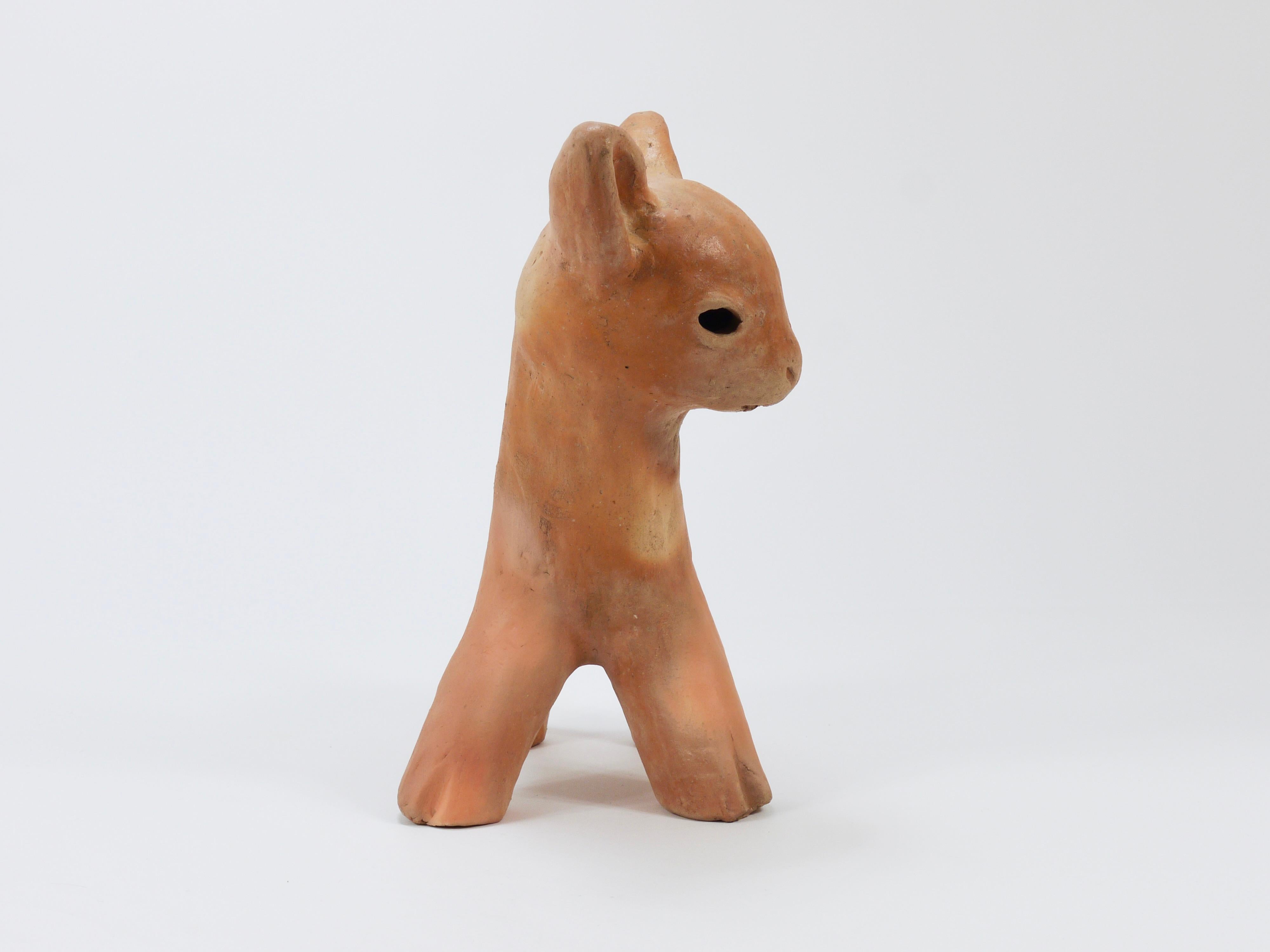 Walter Bosse Large Baby Deer Pottery Ceramic Sculpture, Austria, 1920s 3