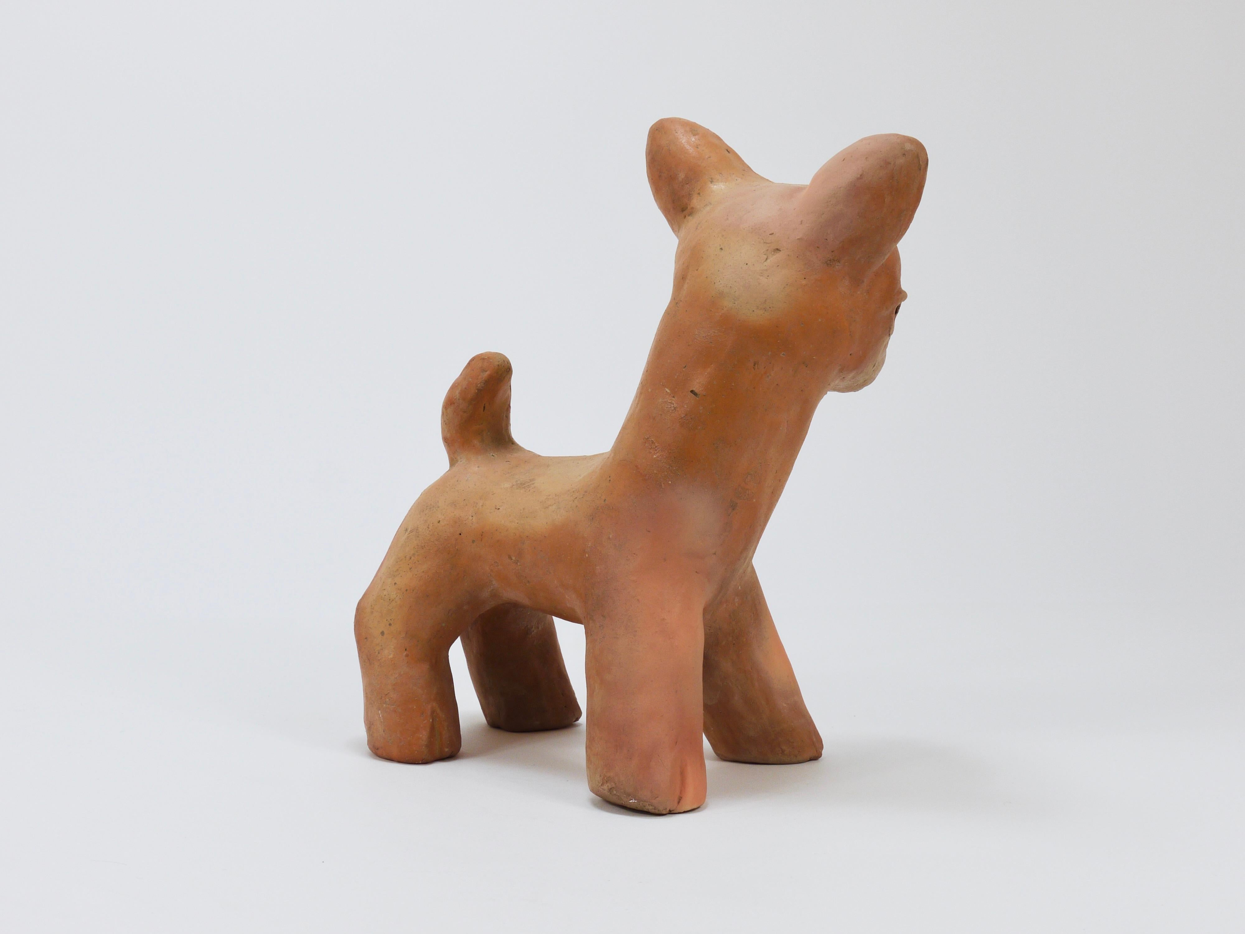 Walter Bosse Large Baby Deer Pottery Ceramic Sculpture, Austria, 1920s 4