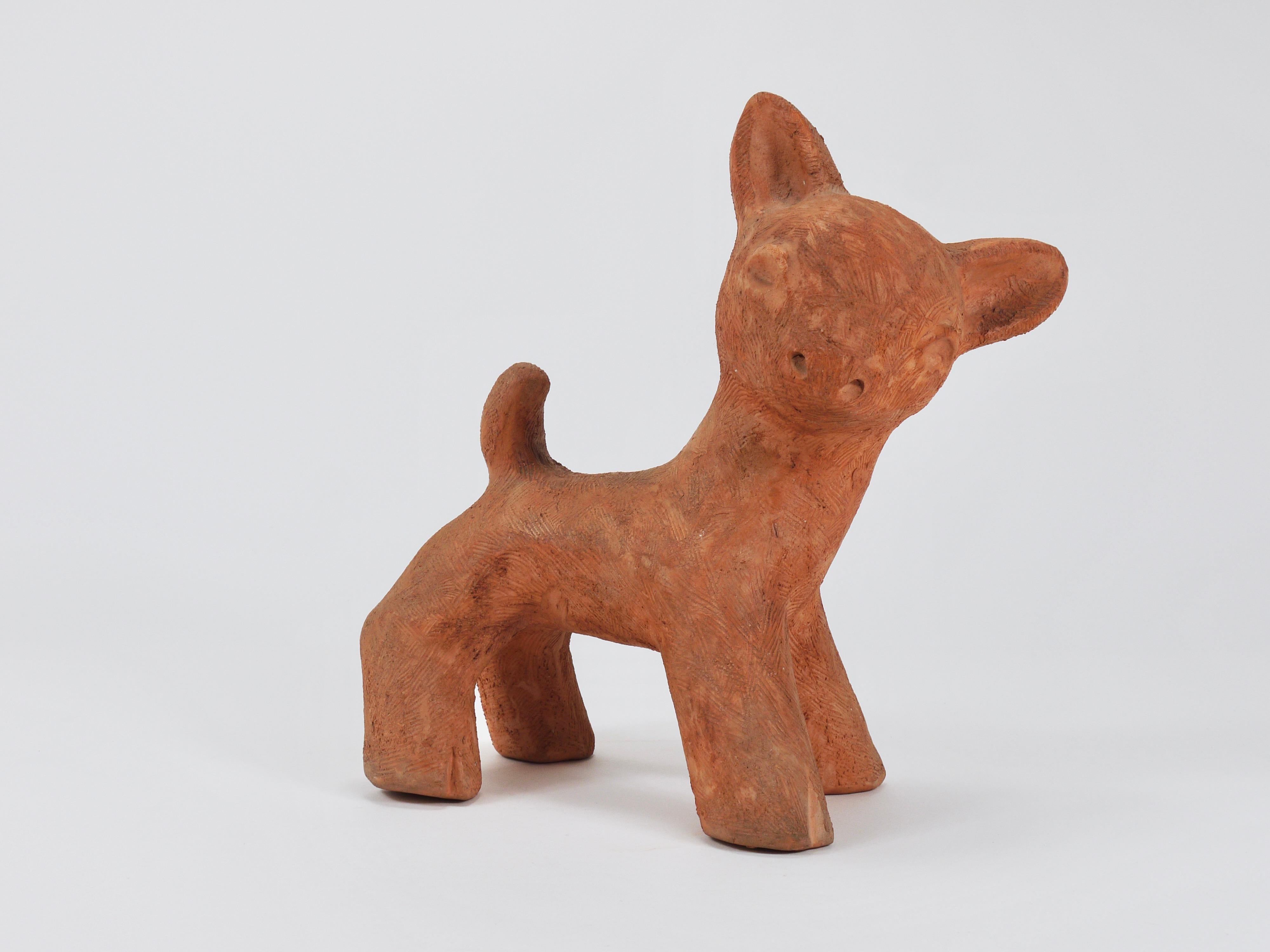 Walter Bosse Large Baby Deer Pottery Ceramic Sculpture, Austria, 1920s For Sale 4