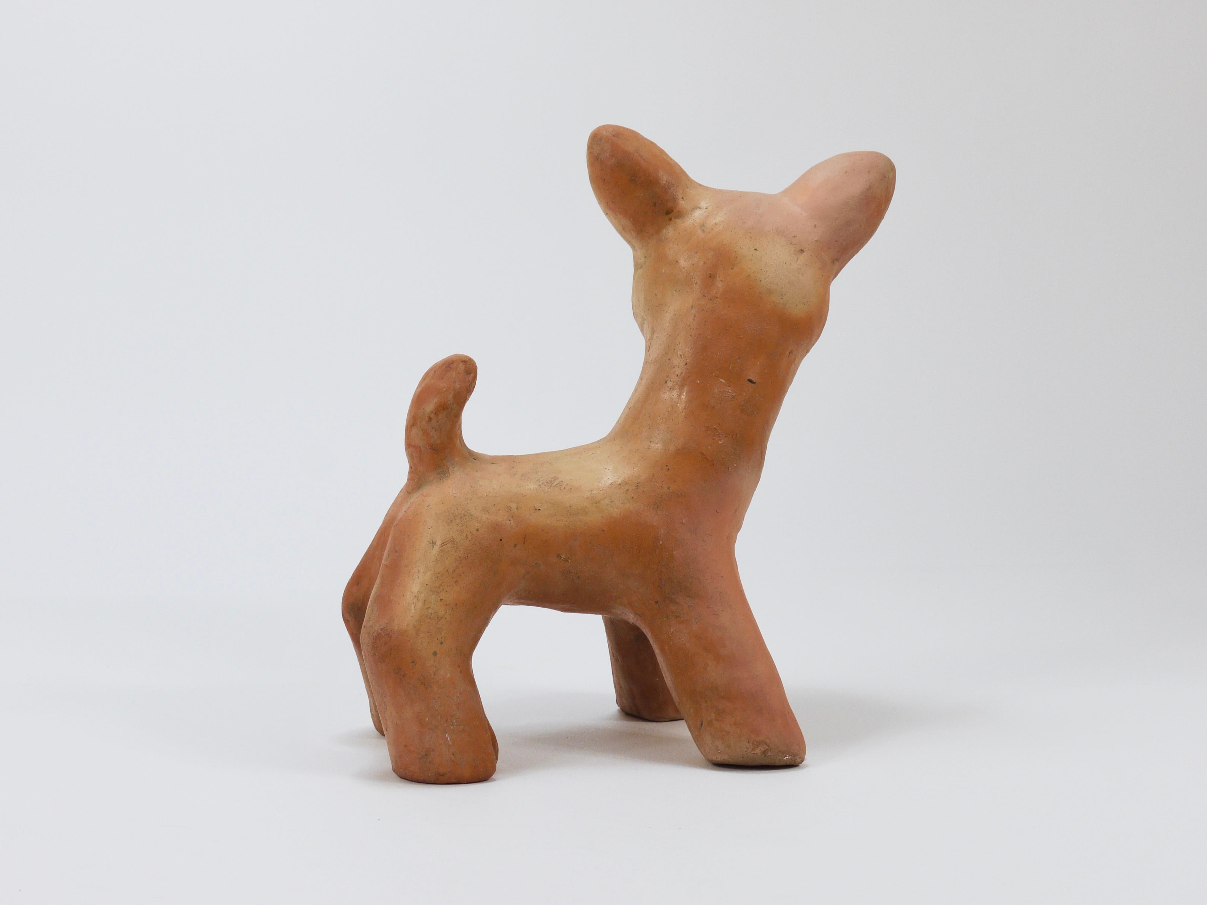Walter Bosse Large Baby Deer Pottery Ceramic Sculpture, Austria, 1920s 5