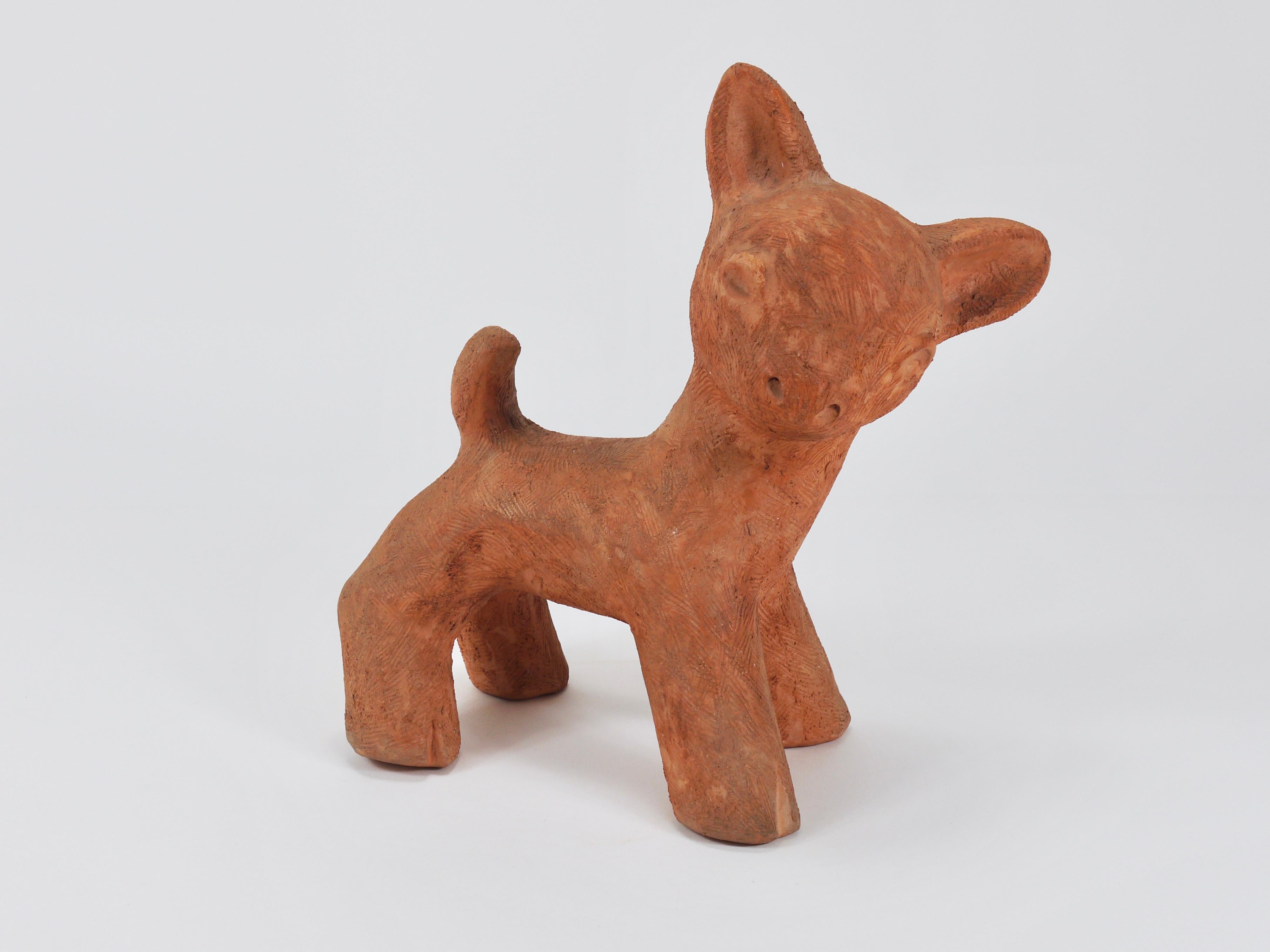 Walter Bosse Large Baby Deer Pottery Ceramic Sculpture, Austria, 1920s For Sale 5
