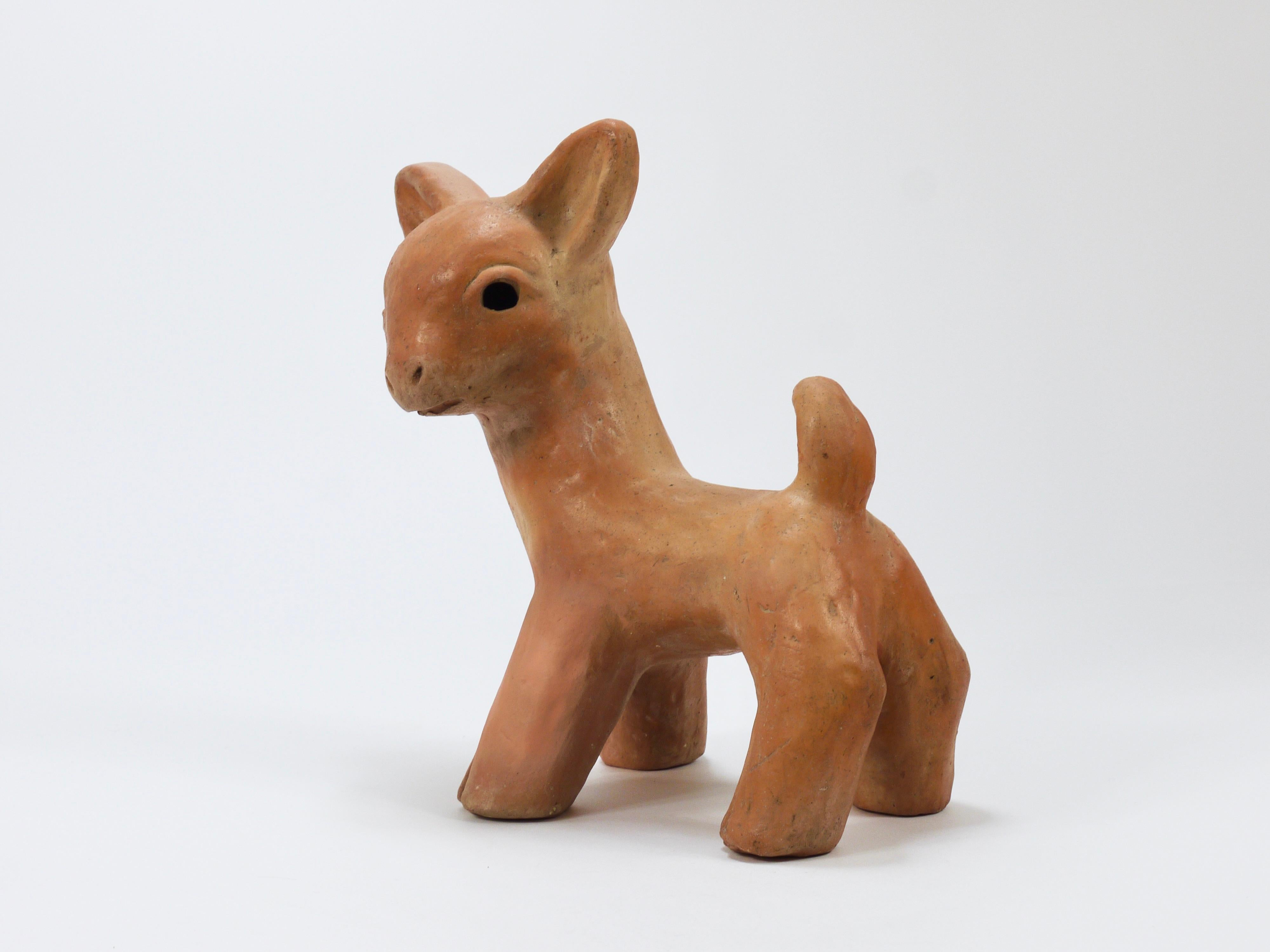 Walter Bosse Large Baby Deer Pottery Ceramic Sculpture, Austria, 1920s 6