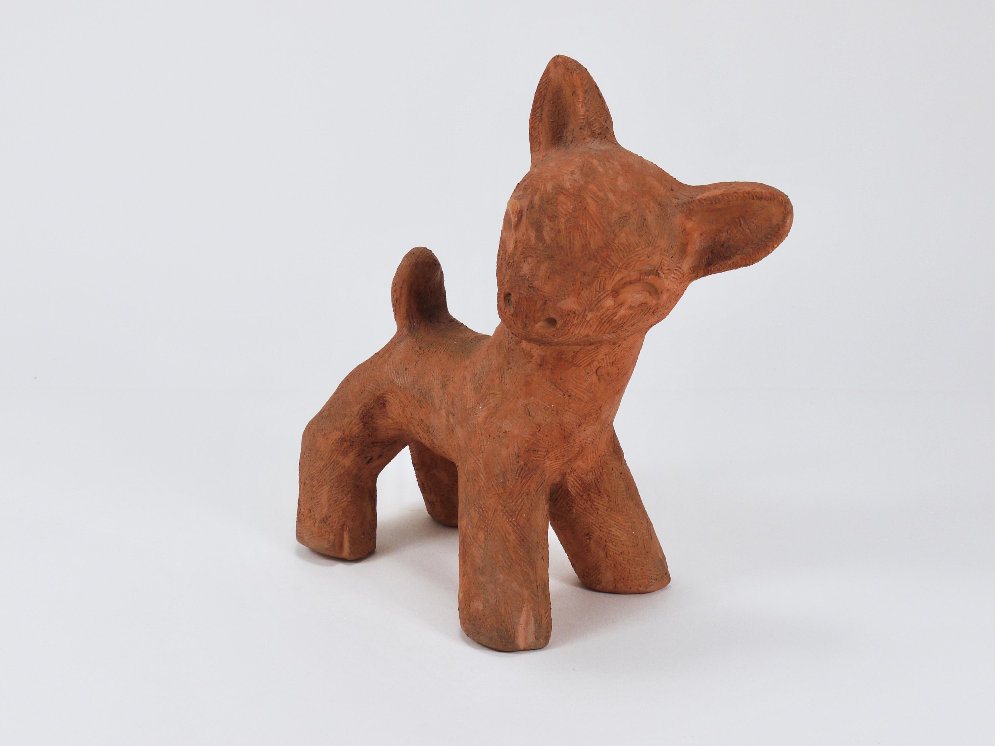 Walter Bosse Large Baby Deer Pottery Ceramic Sculpture, Austria, 1920s For Sale 6