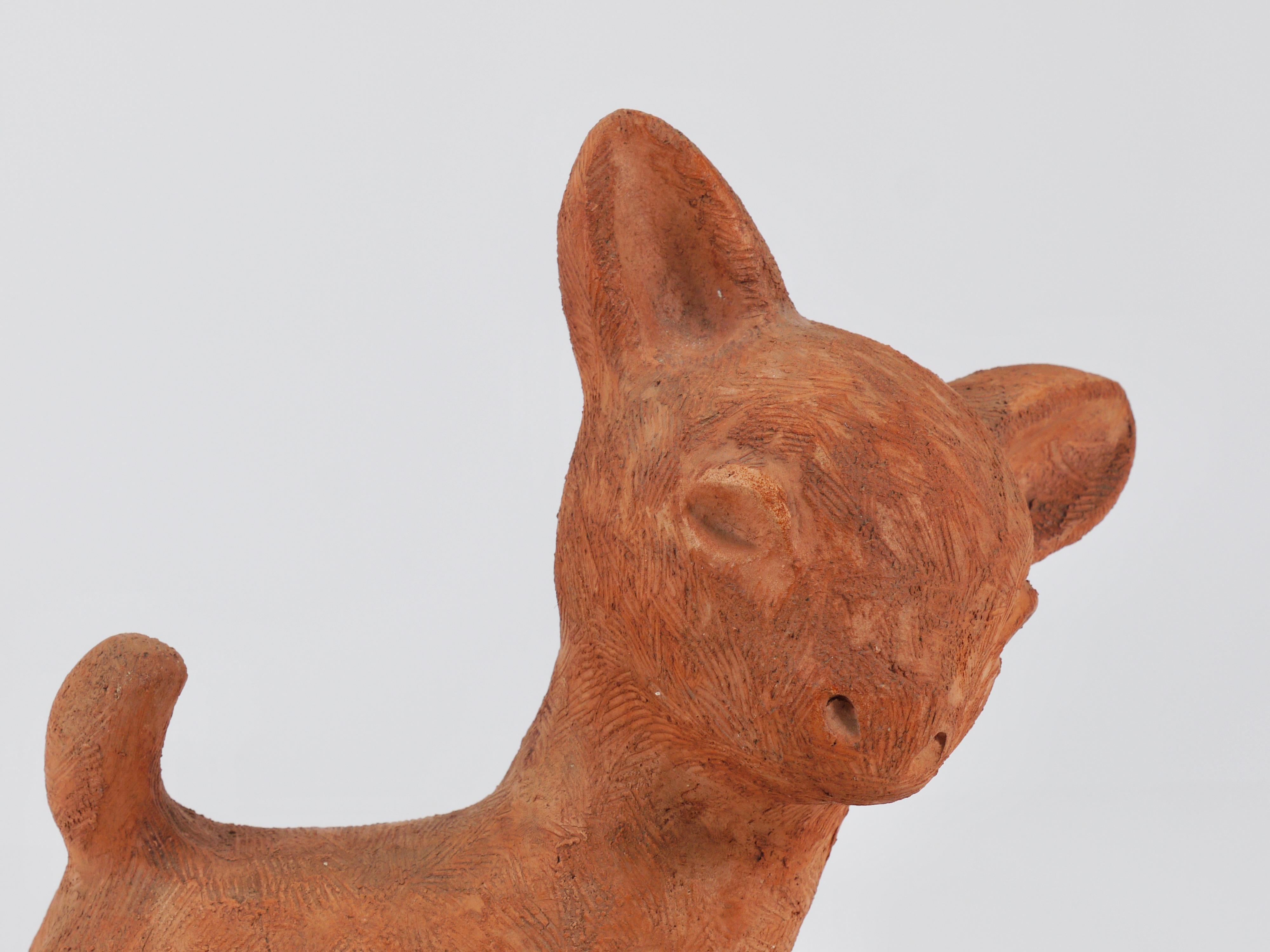 Walter Bosse Large Baby Deer Pottery Ceramic Sculpture, Austria, 1920s For Sale 7