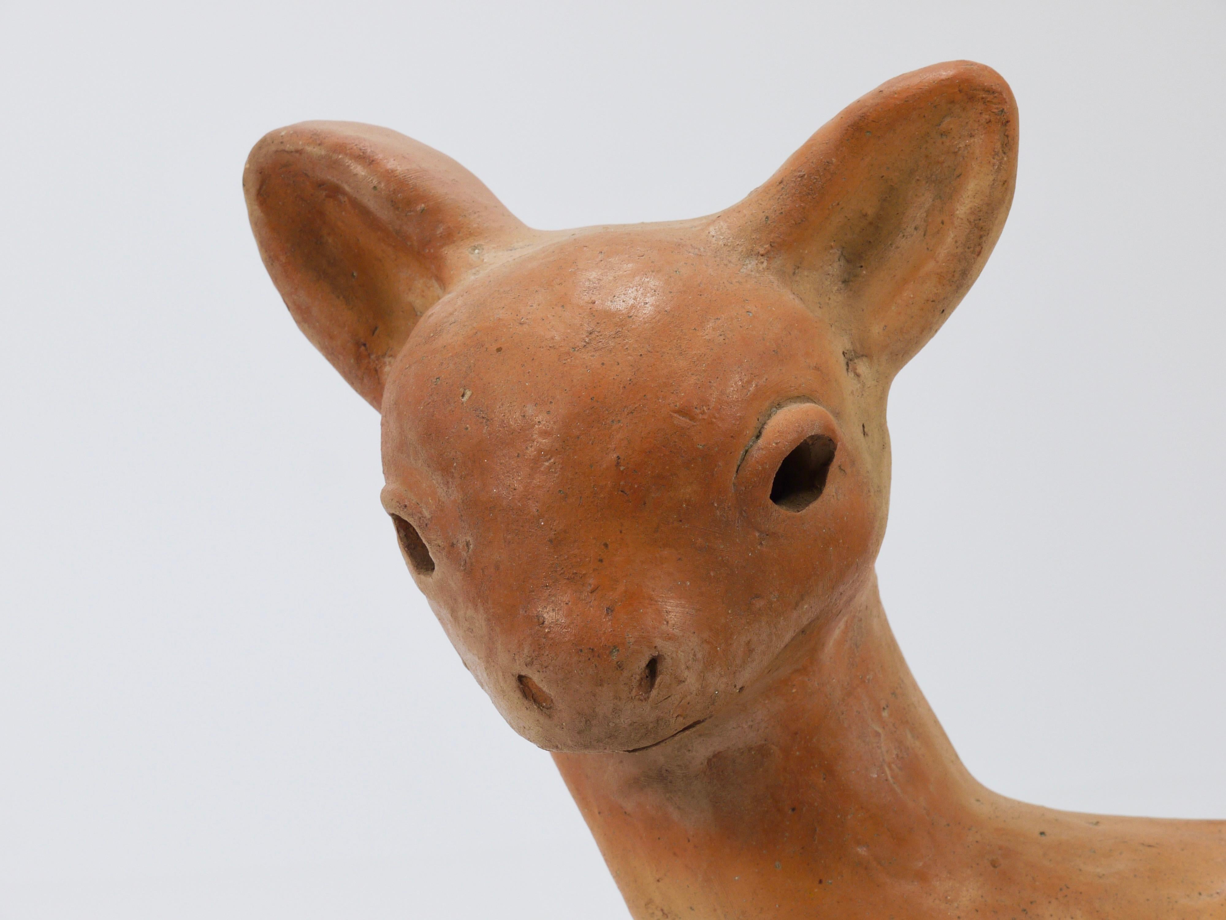 Walter Bosse Large Baby Deer Pottery Ceramic Sculpture, Austria, 1920s 8