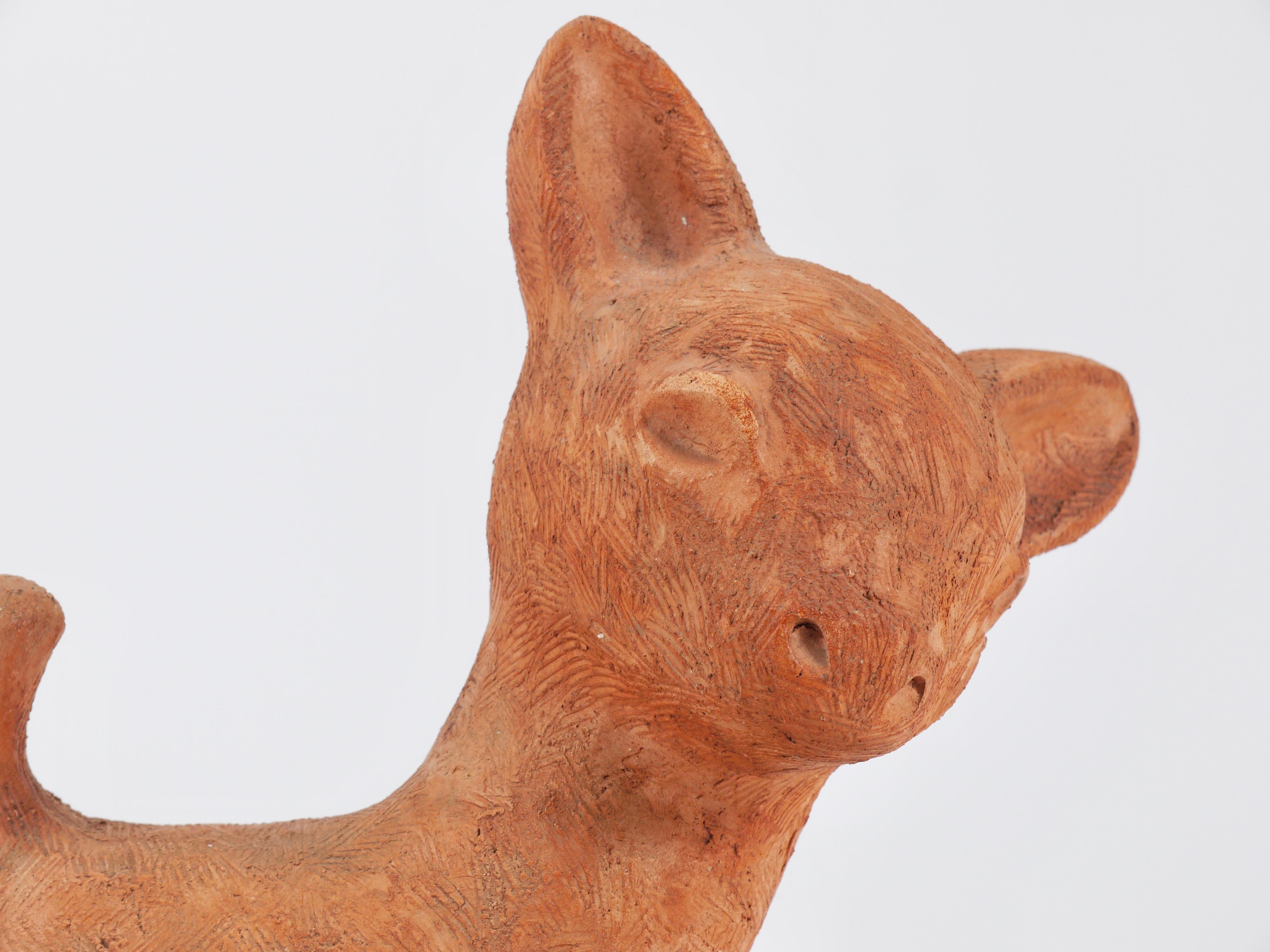 Walter Bosse Large Baby Deer Pottery Ceramic Sculpture, Austria, 1920s For Sale 8