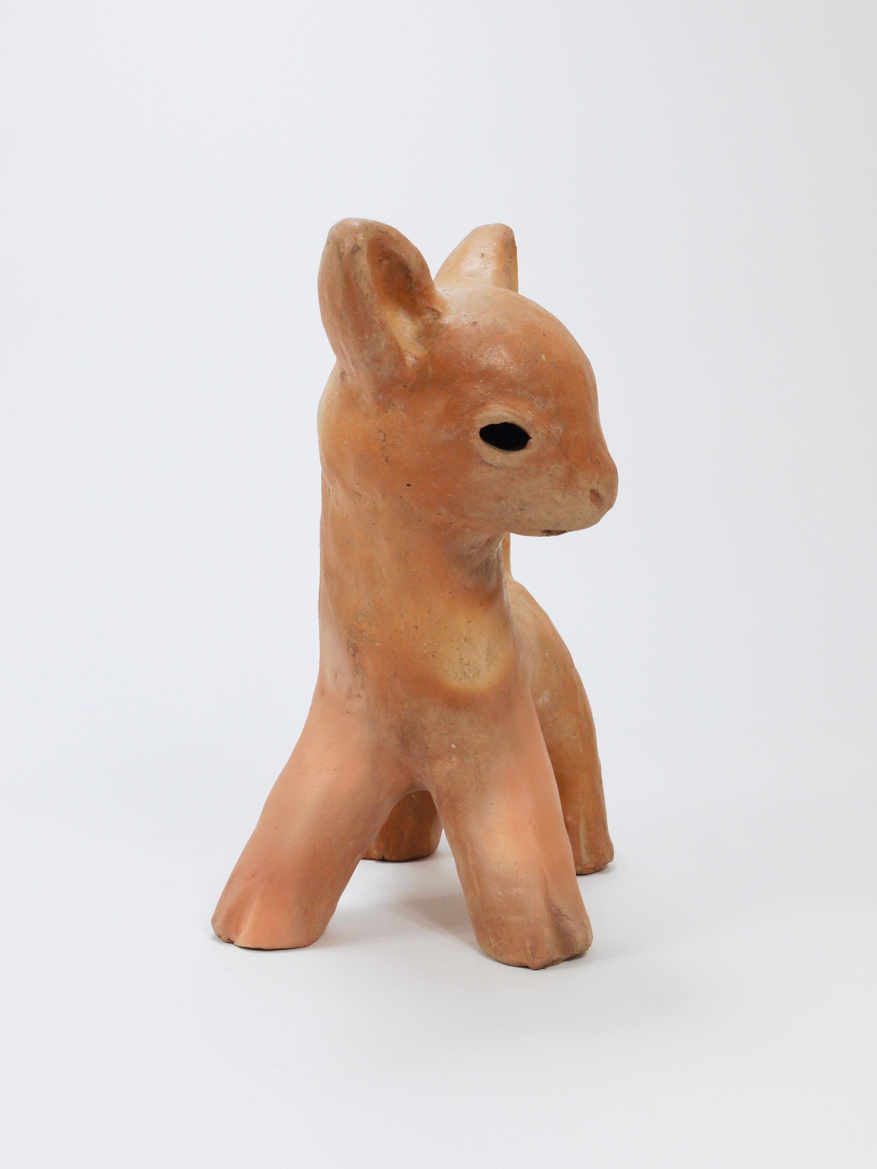 Walter Bosse Large Baby Deer Pottery Ceramic Sculpture, Austria, 1920s 10