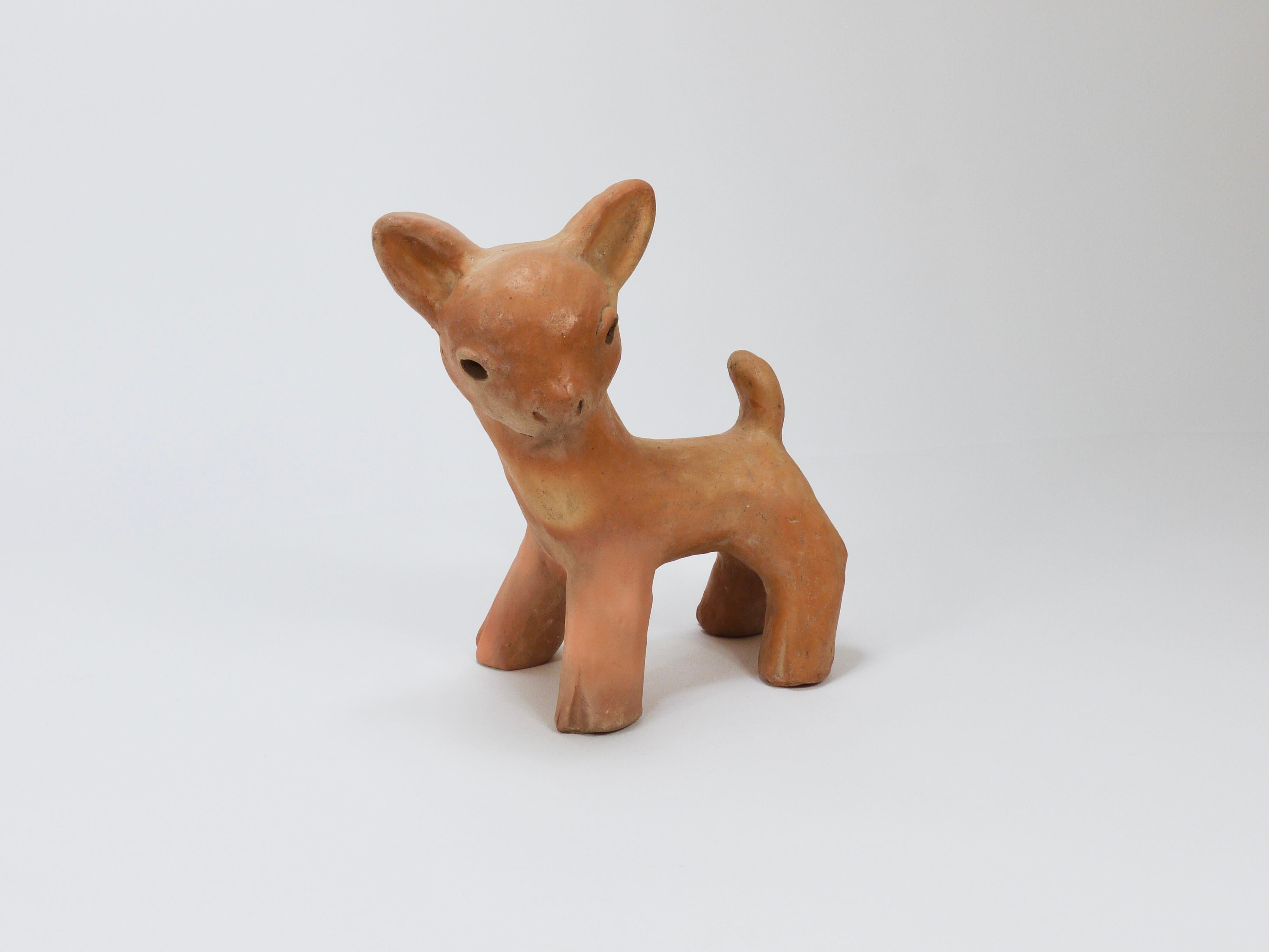 Walter Bosse Large Baby Deer Pottery Ceramic Sculpture, Austria, 1920s 12