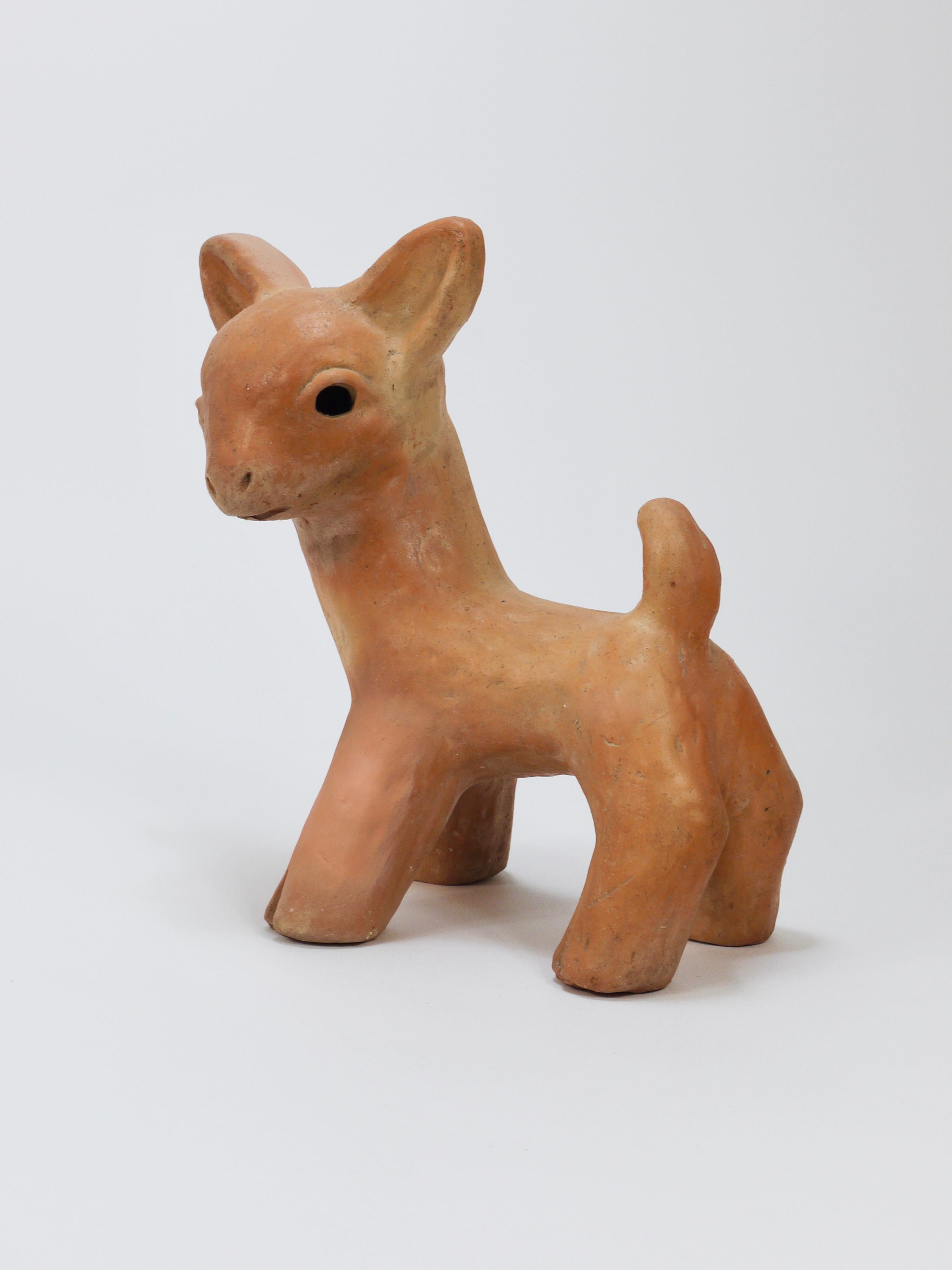 Walter Bosse Large Baby Deer Pottery Ceramic Sculpture, Austria, 1920s 13
