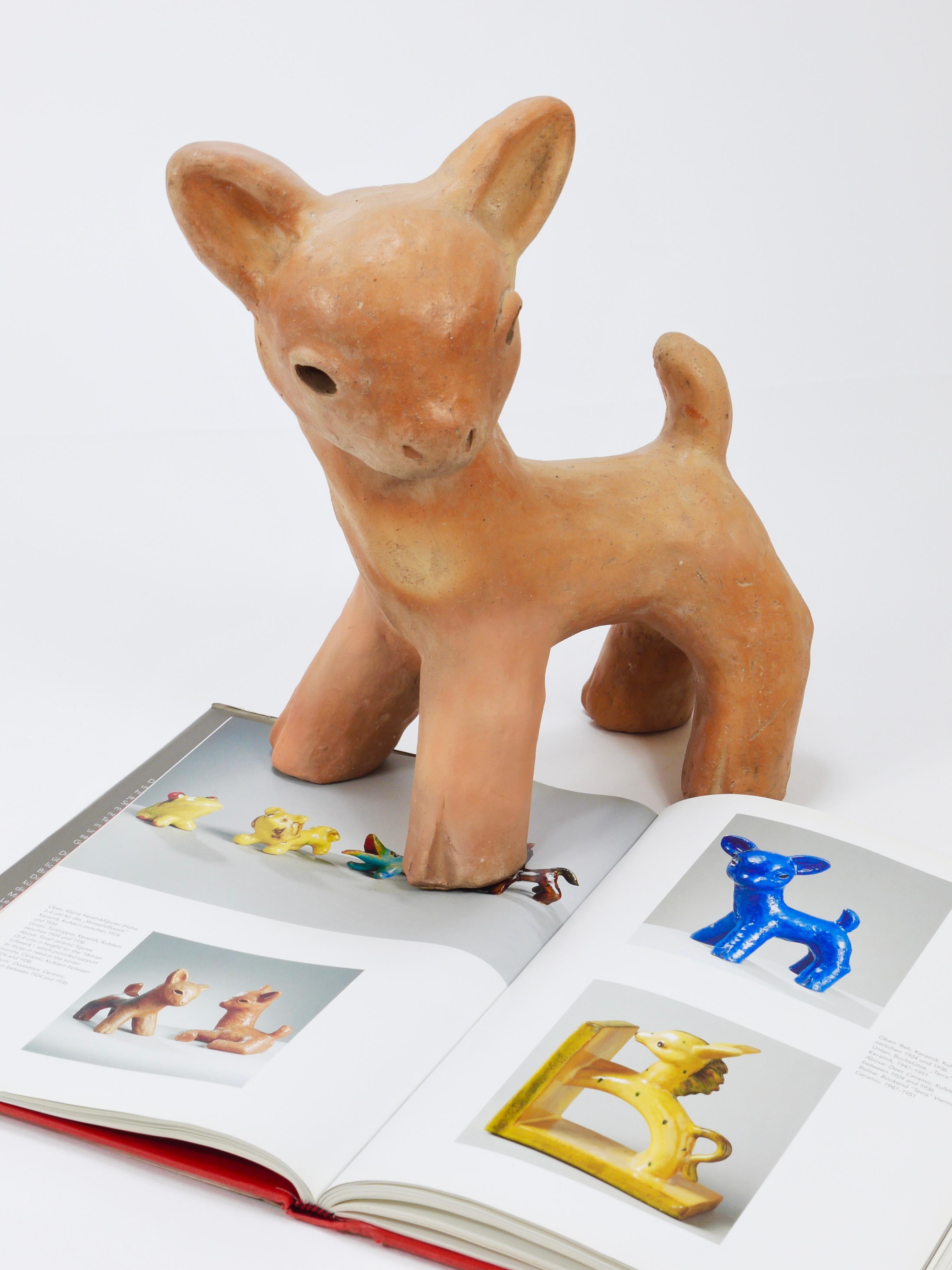 Walter Bosse Large Baby Deer Pottery Ceramic Sculpture, Austria, 1920s 1