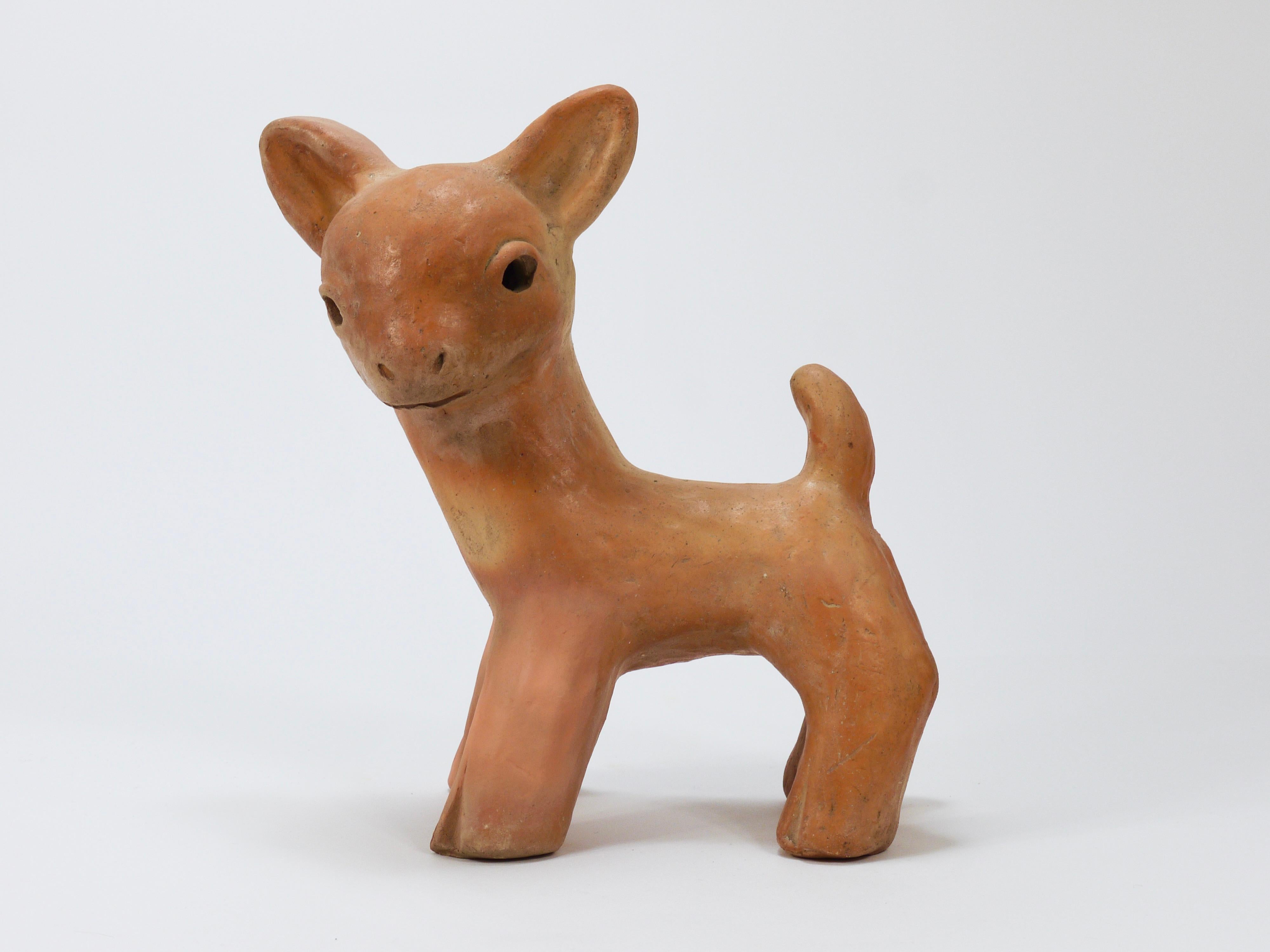Walter Bosse Large Baby Deer Pottery Ceramic Sculpture, Austria, 1920s 2