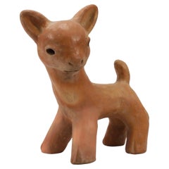 Walter Bosse Large Baby Deer Pottery Ceramic Sculpture, Austria, 1920s