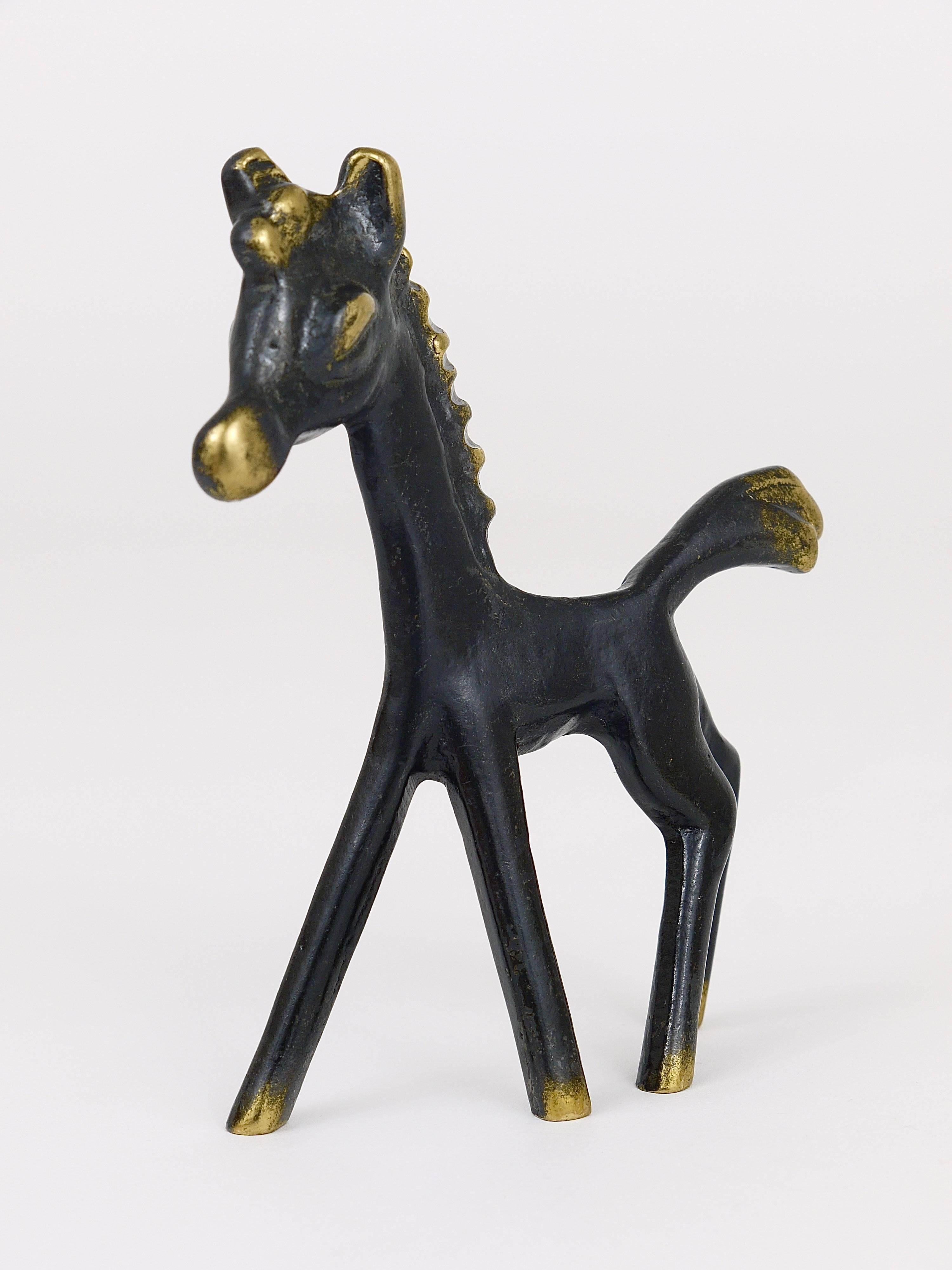 Walter Bosse Midcentury Horse Brass Figurine, Hertha Baller, Austria, 1950s 2