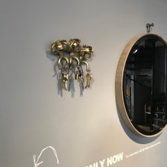 Walter Bosse Midcentury Brass Wall-Mounted Monkeys Key Hanger, 1950s, Austria