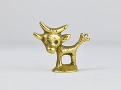 Walter Bosse Midcentury Cow Brass Figurine, Herta Baller, Austria, 1950s