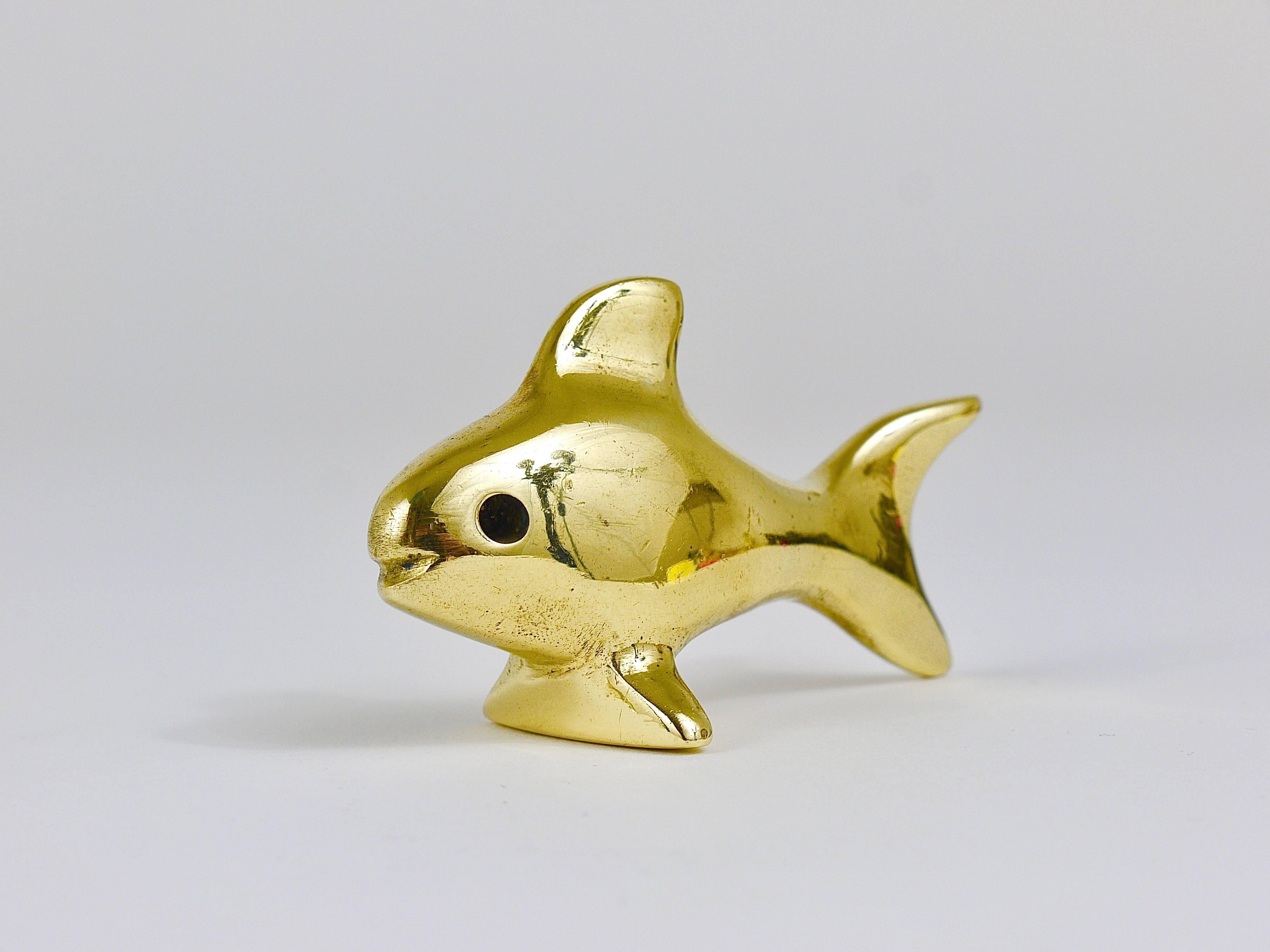 Walter Bosse Midcentury Fish Brass Figurine, Hertha Baller, Austria, 1950s 3