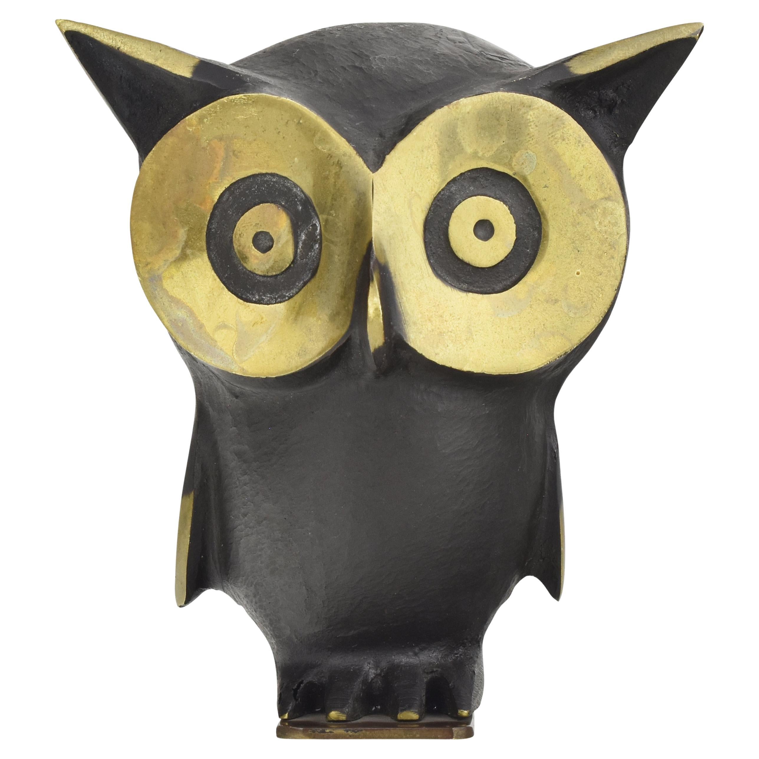 Walter Bosse Owl Sculpture Figurative Bookend for Hertha Baller c. 1950s