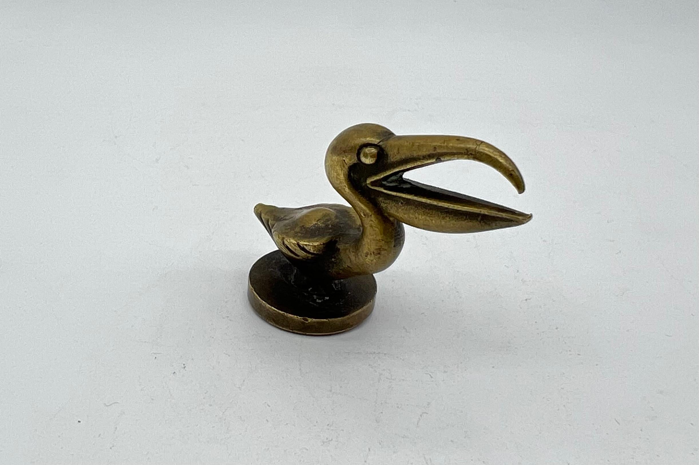 Walter Bosse, Pelican sculpture, bronze, 1950, good original condition.