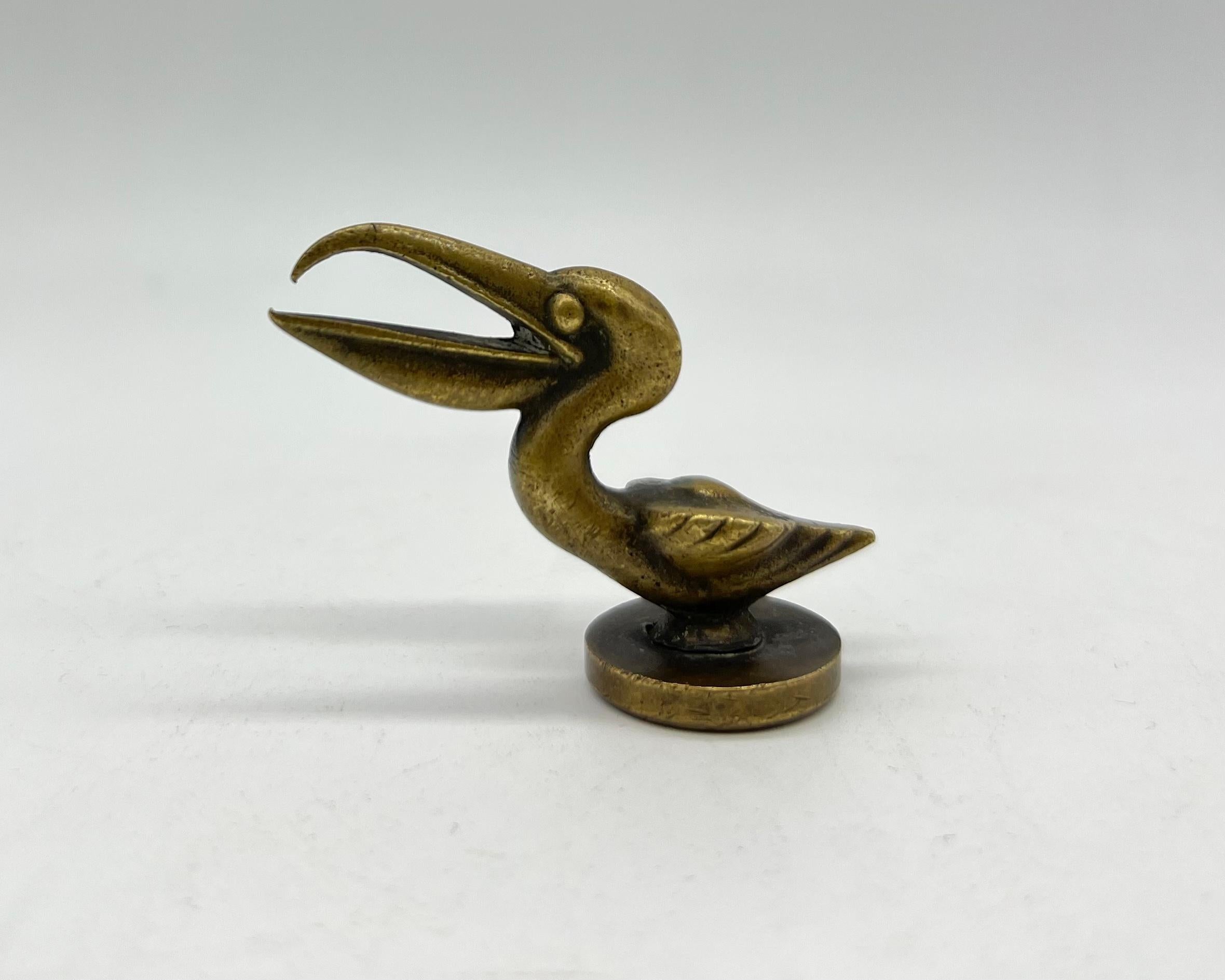 Walter Bosse Pelican Sculpture Bronze, 1950 In Good Condition For Sale In Vienna, AT