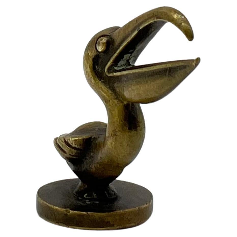 Pelikan-Skulptur aus Bronze von Walter Bosse, 1950