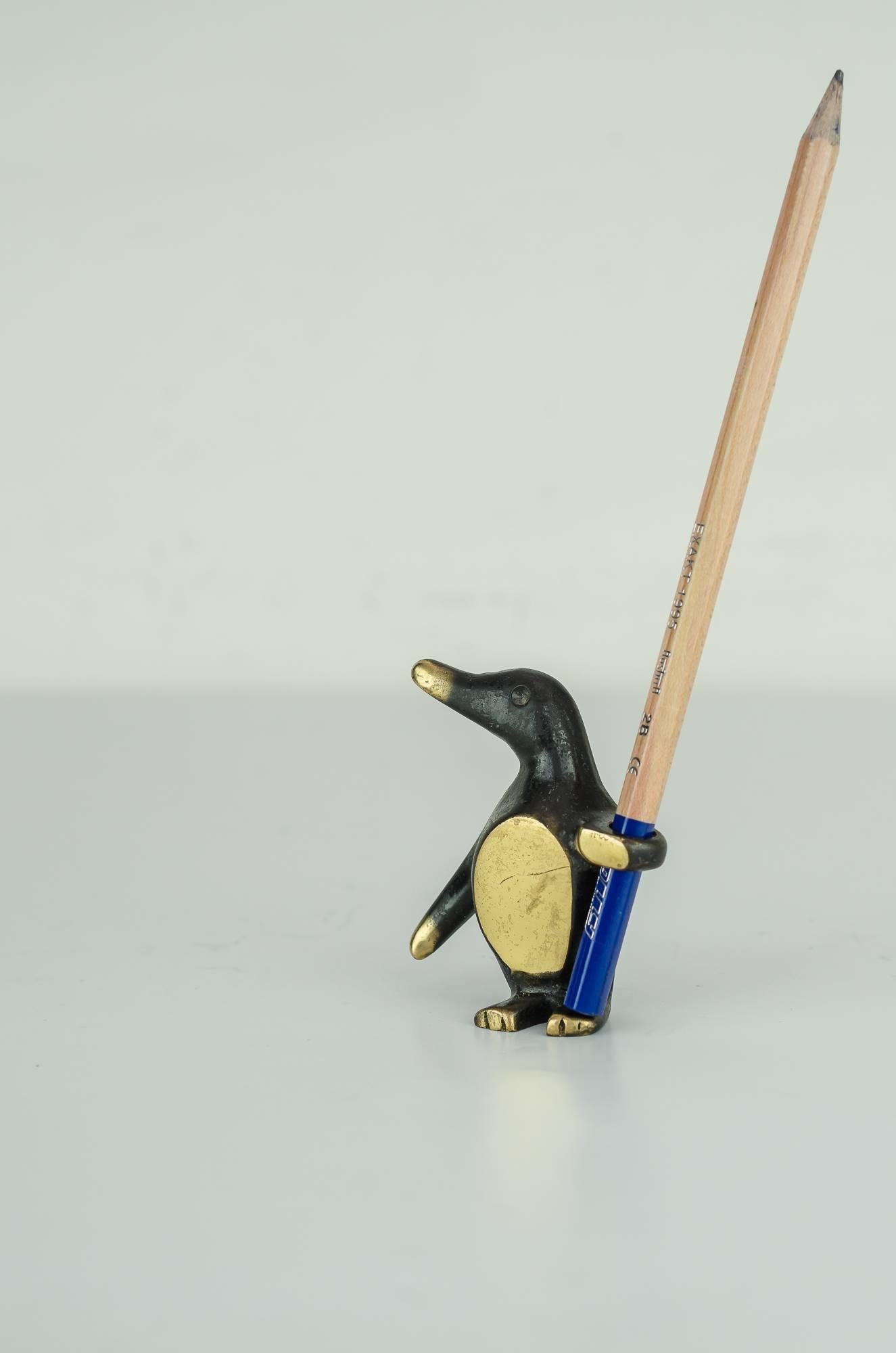 Blackened Walter Bosse Pencil Holder Penguin