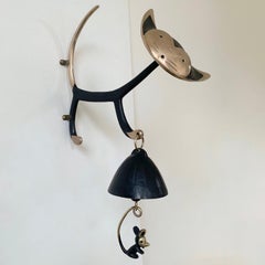 Walter Bosse Rare Cat and Mouse Door Bell, circa 1950, Austria.