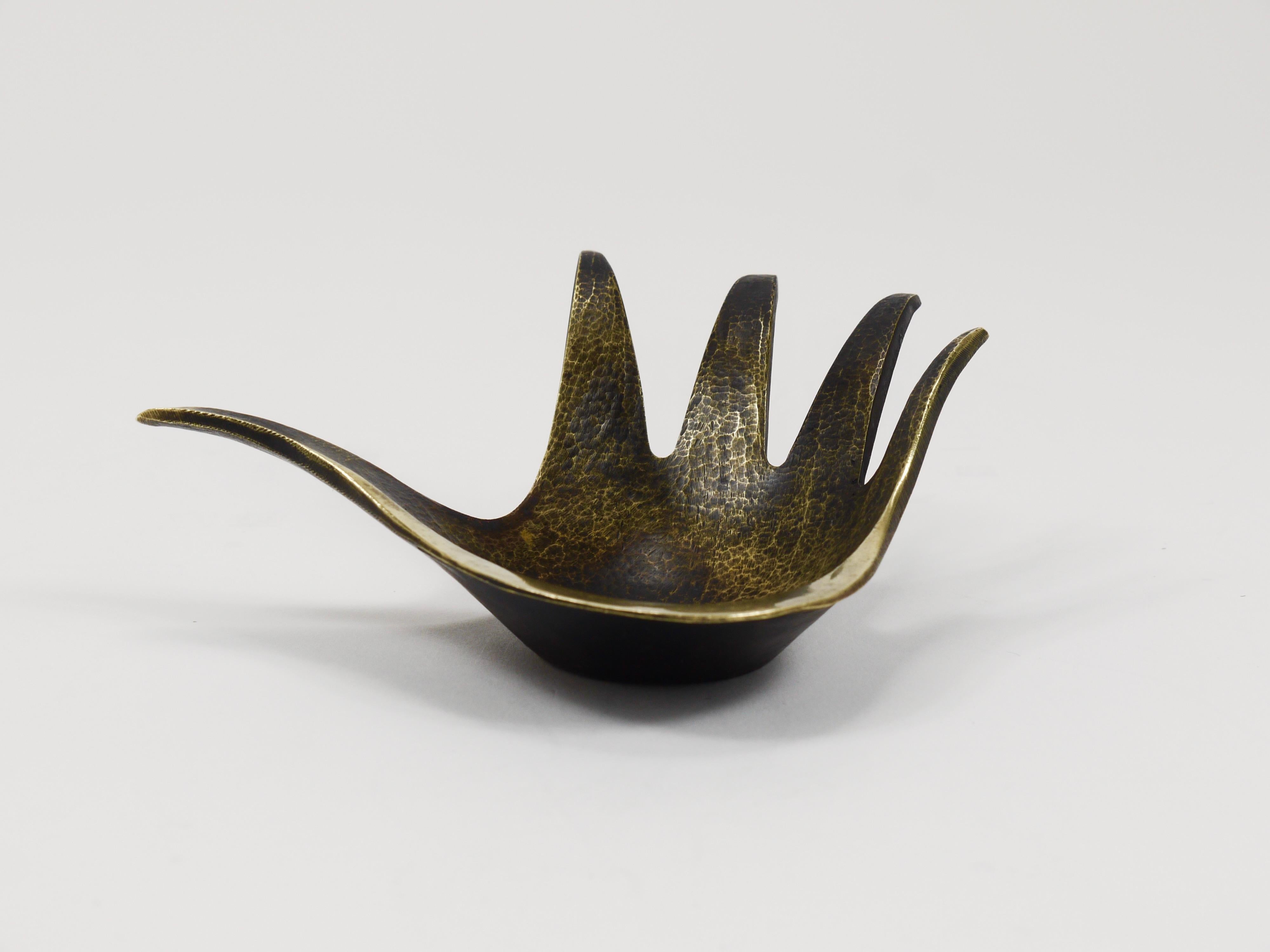 Walter Bosse Sculptural Brass Hand Bowl or Ashtray, Herta Baller, Austria, 1950s For Sale 7