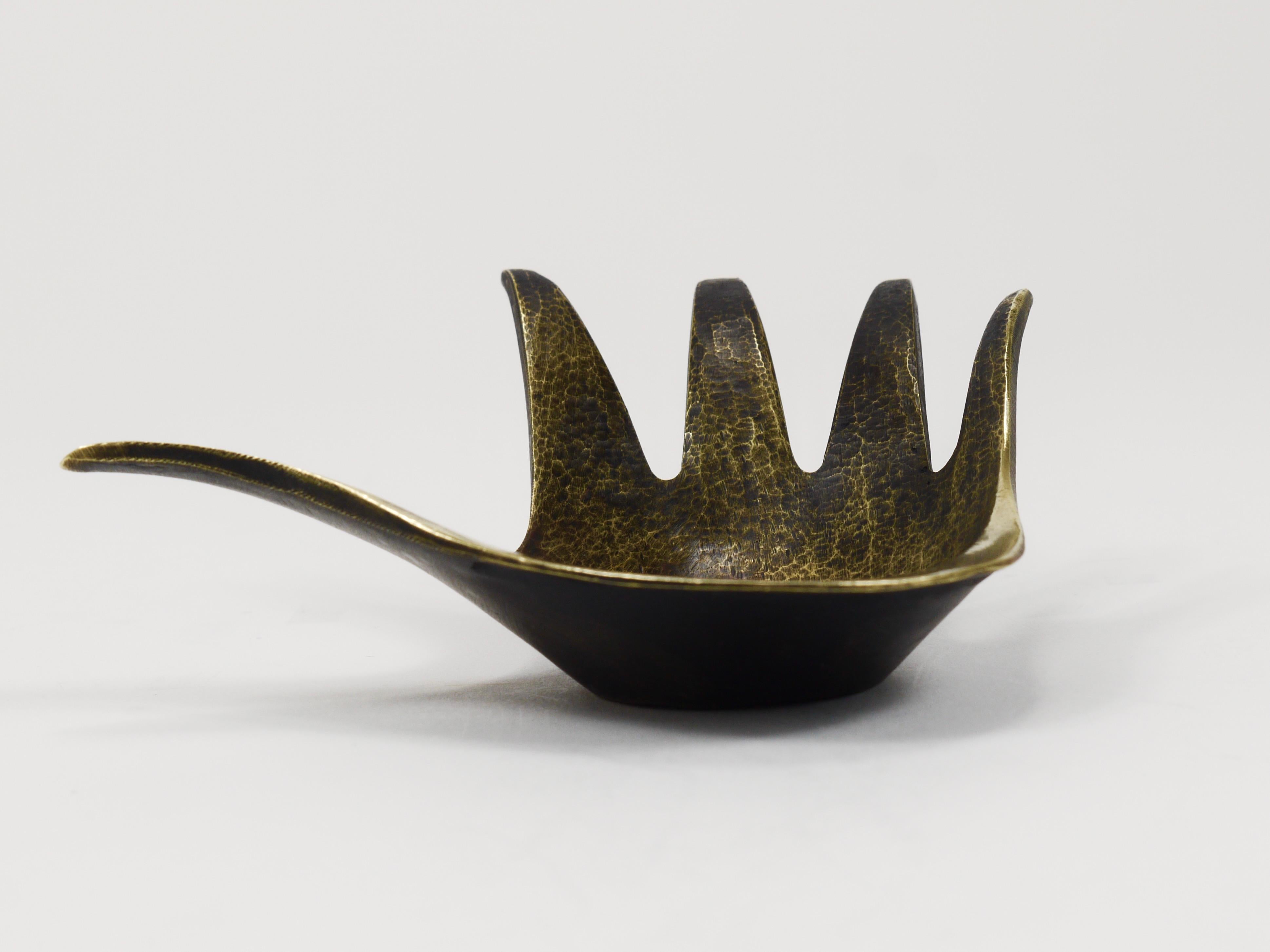 Walter Bosse Sculptural Brass Hand Bowl or Ashtray, Herta Baller, Austria, 1950s For Sale 8