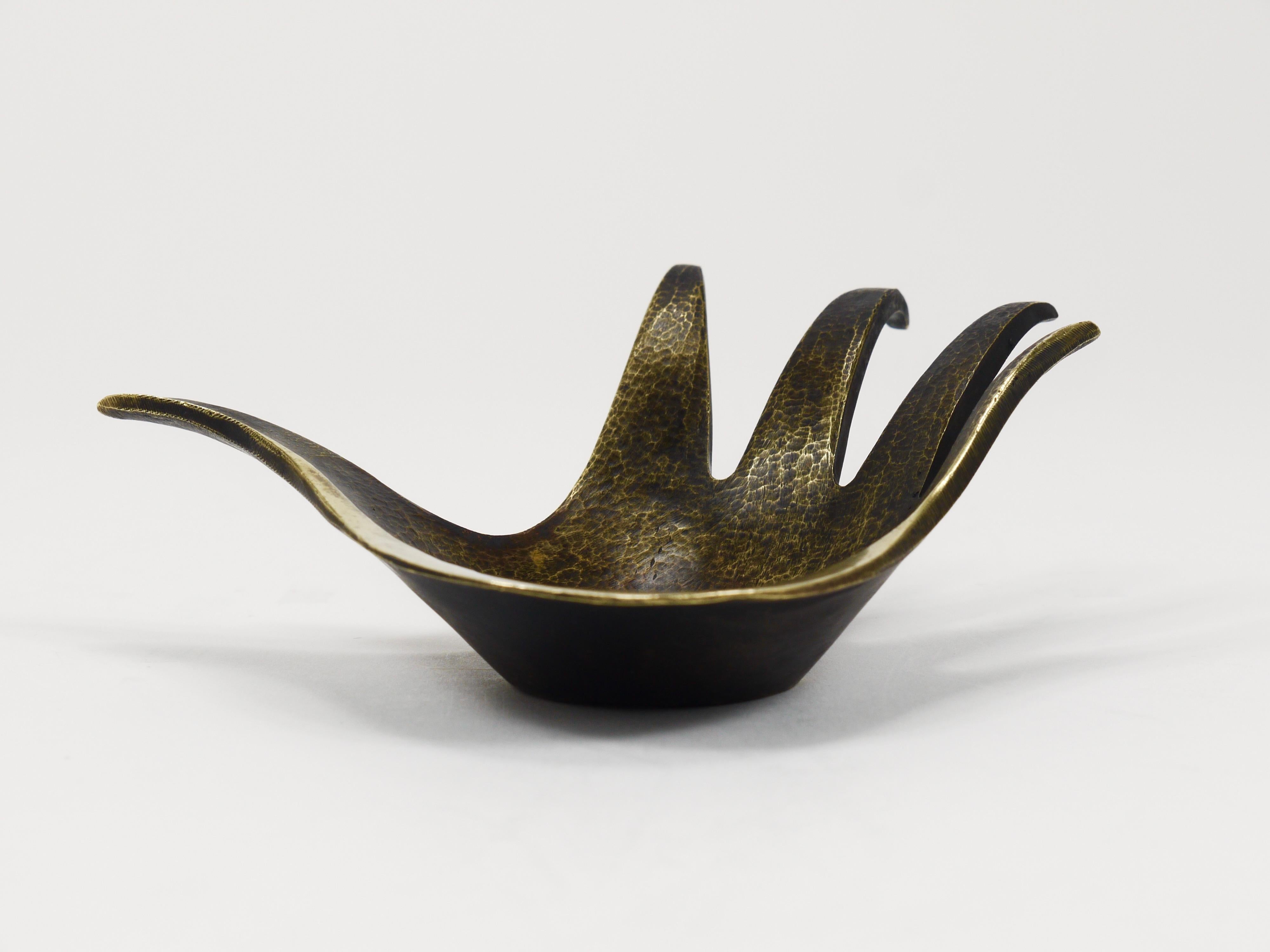 Walter Bosse Sculptural Brass Hand Bowl or Ashtray, Herta Baller, Austria, 1950s For Sale 9