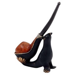 Walter Bosse style Sea lion pipe holder in bronze - 1950s