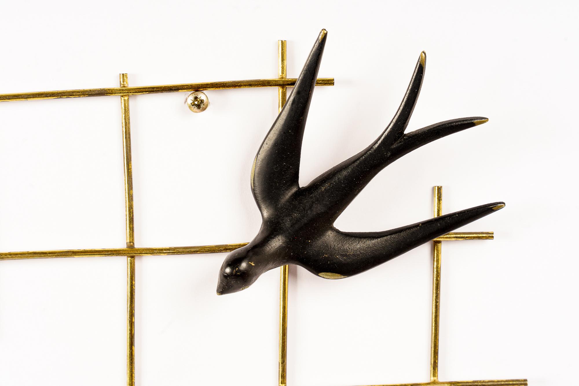 Mid-Century Modern  Walter bosse swallow birds key holder around 1950s For Sale