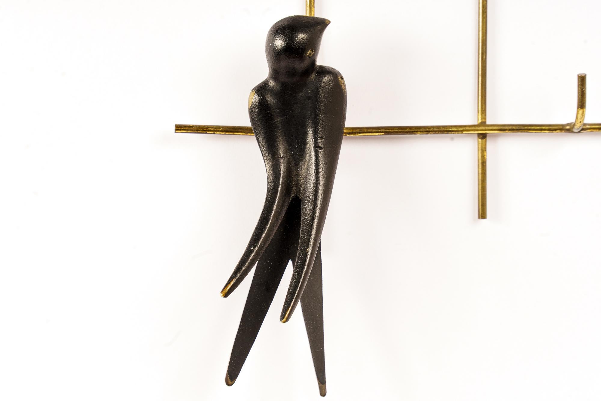 Mid-Century Modern  Walter bosse swallow birds key holder around 1950s For Sale