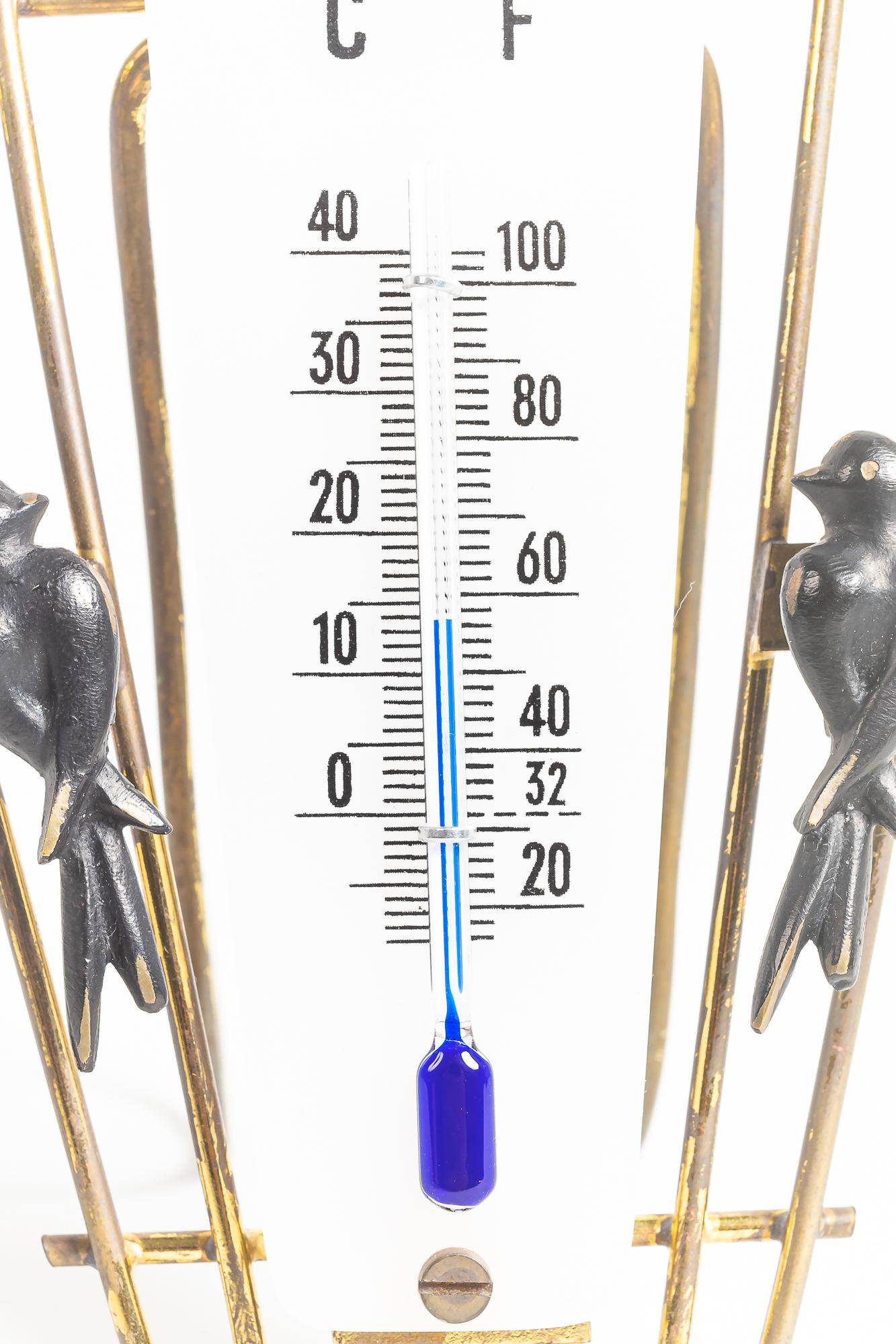 Brass Walter Bosse Thermometer, 1950s for Table Vienna around 1950s For Sale