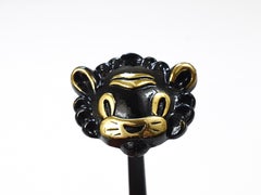 Walter Bosse Two Lion Zoo Brass Animal Wall Hooks, Herta Baller, Austria,  1950s