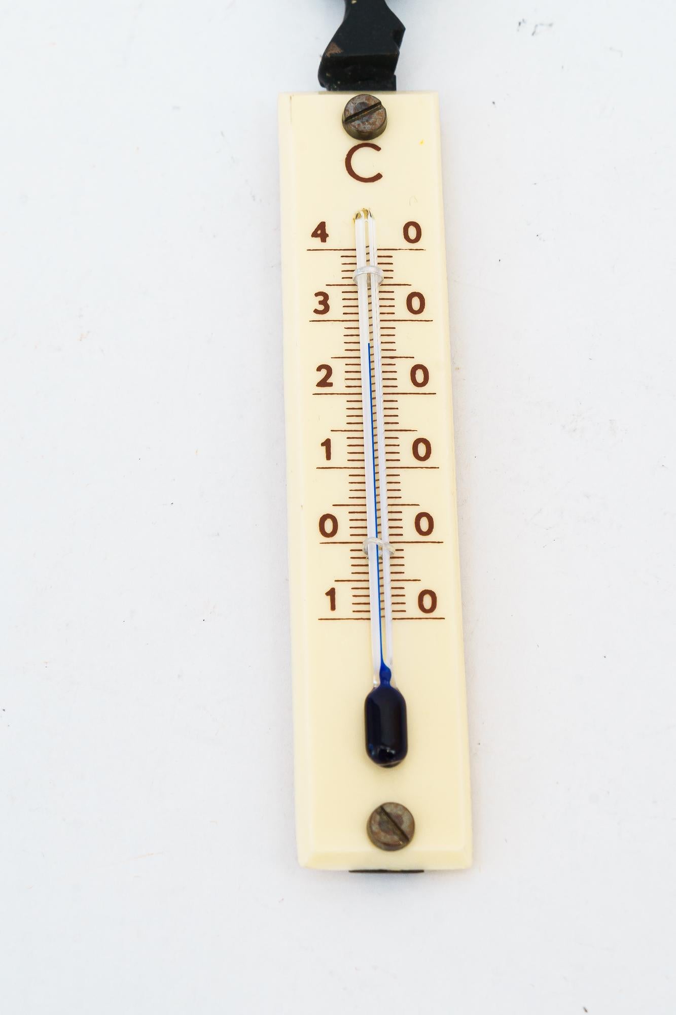 Mid-Century Modern Walter Bosse Wall Thermometer, Vienna around 1950s For Sale