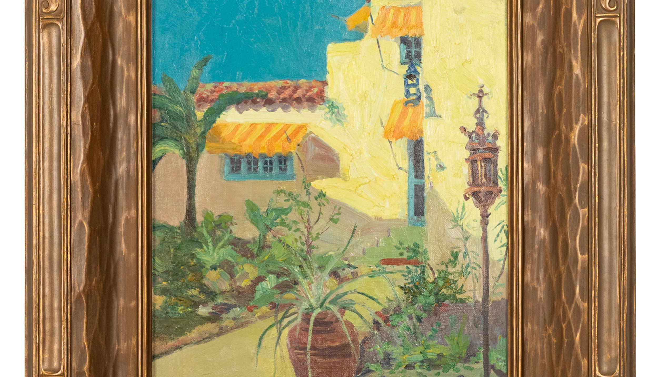 Antique American Impressionist Oil Painting Coral Gables Miami Florida 1927  For Sale 2