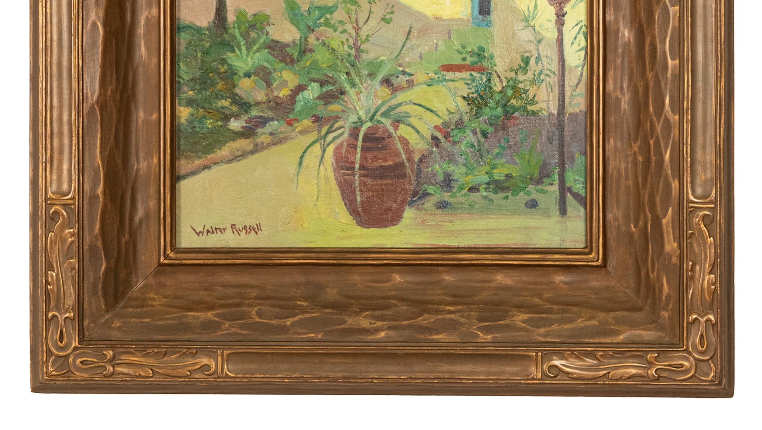 Antique American Impressionist Oil Painting Coral Gables Miami Florida 1927  For Sale 3