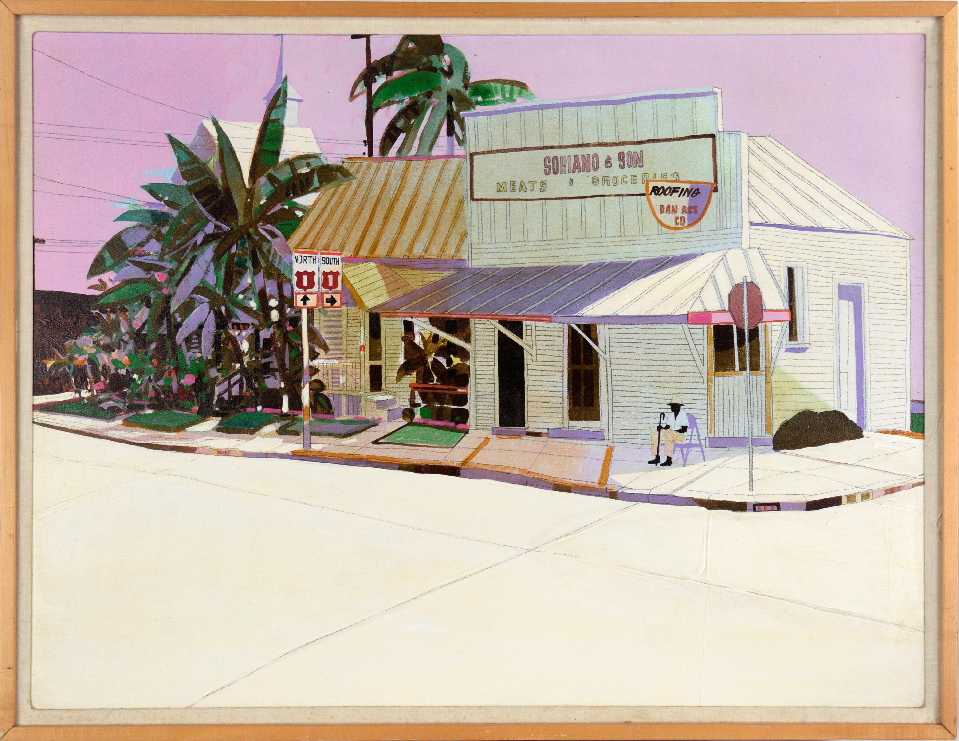 Soriano’s Market, Key West, Florida - Landscape in Acrylic on Canvas 