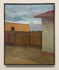 A Modern Precisionist Landscape Painting, Urban Realism, House in New Mexico