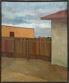 A Modern Precisionist Landscape Painting, Urban Realism, House in New Mexico