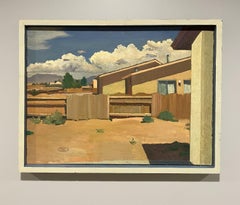Un paysage réaliste moderne du Sud-Ouest de l'après-guerre, « La maison des voisins, Nouveau-Mexique »