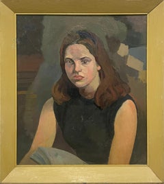 A Striking Mid-Century Modern Studio Portrait of a Seated Young Woman