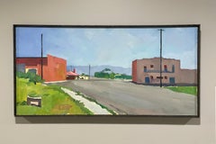 A Vibrant Modern City Street Scene, Urban Realism, New Mexico Landscape Painting