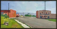 A Vibrant Modern City Street Scene, Urban Realism, New Mexico Landscape Painting