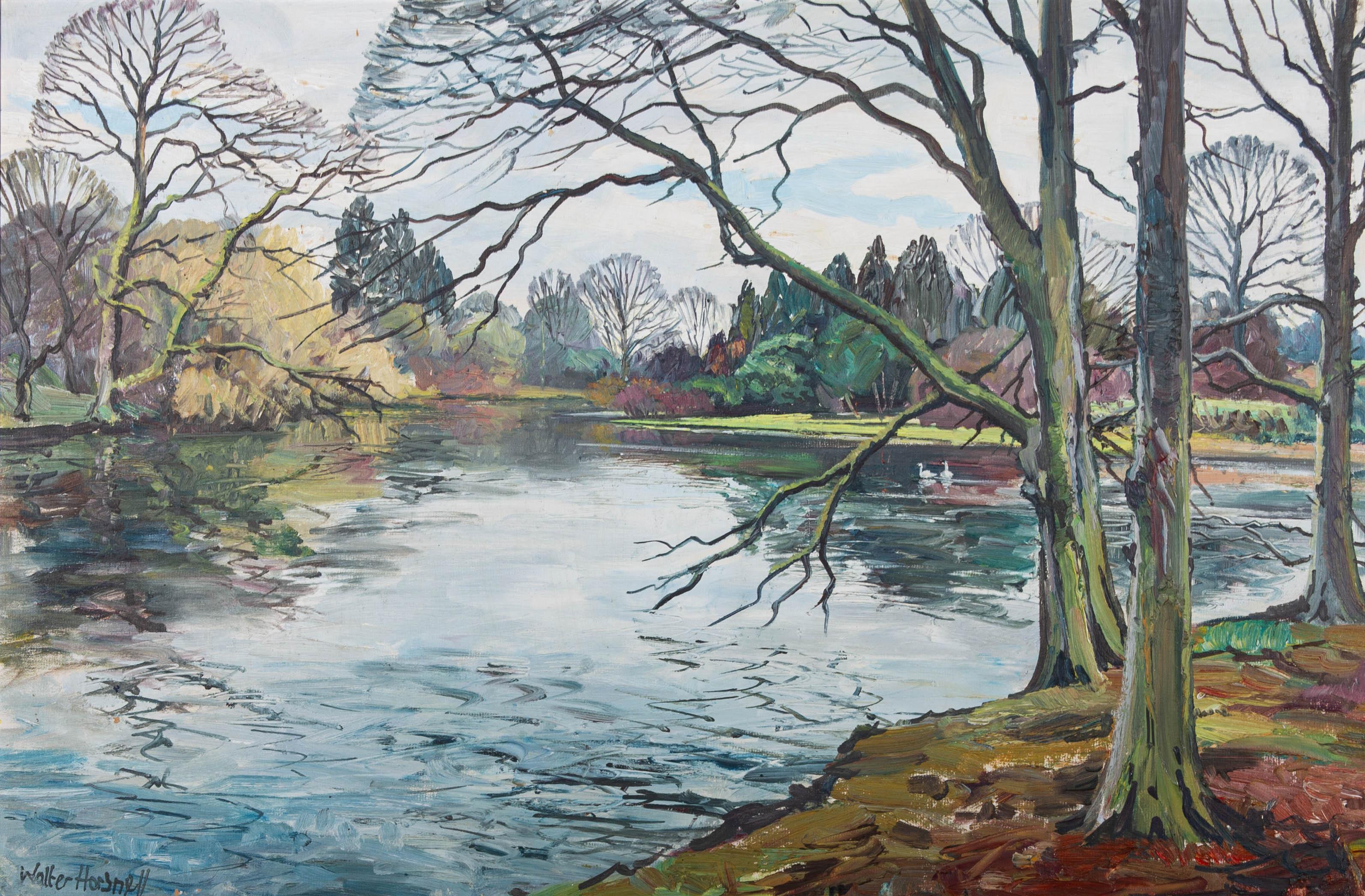 Walter Cecil Horsnell (1911-1997) - Olio del XX secolo, L'inverno sul lago 2
