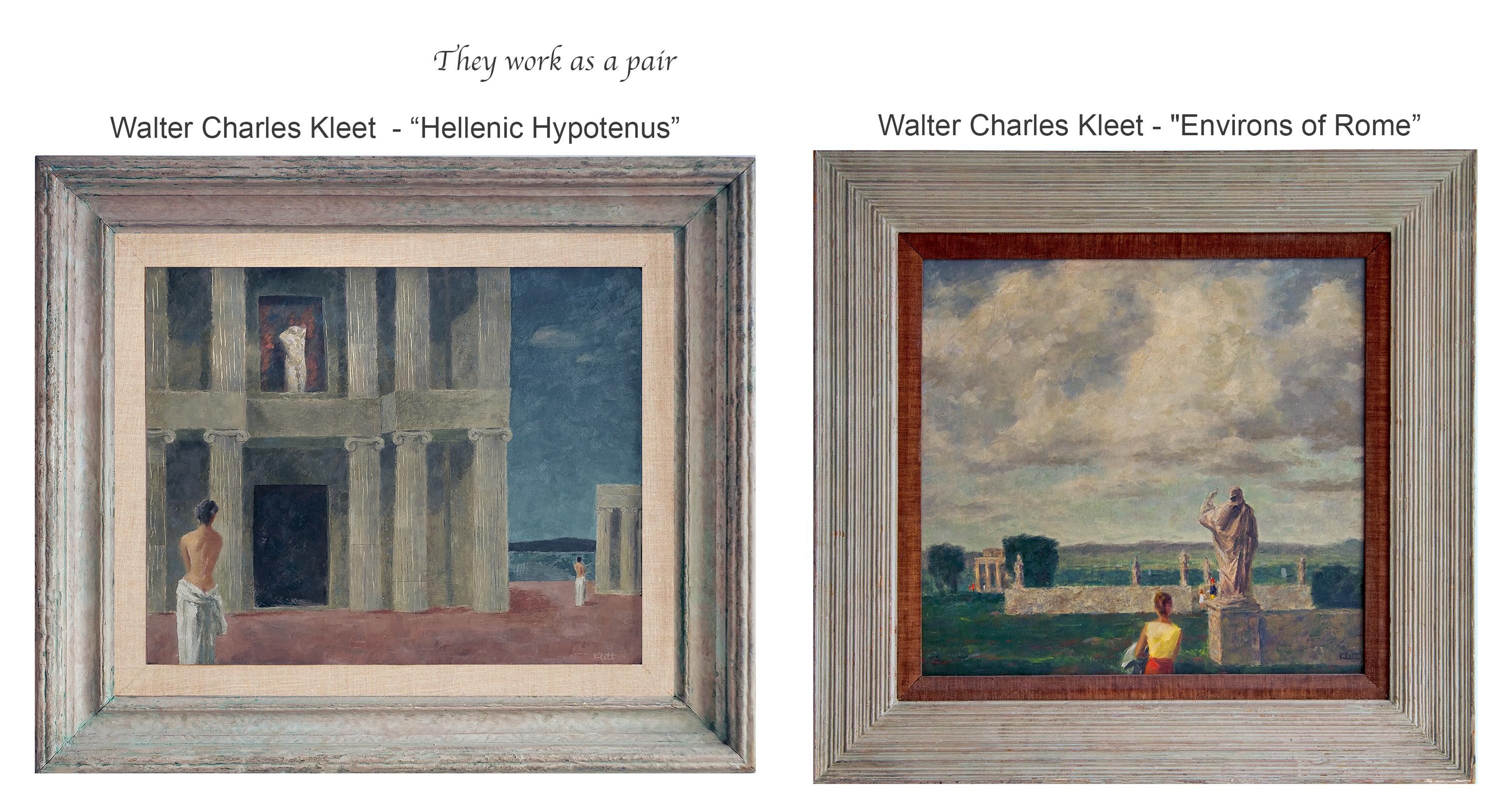 I dintorni di Roma - Painting Surrealismo di Walter Charles Klett