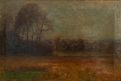 Walter Clark, American 1848-1917  Impressionist Landscape in gilt Barbizon Frame
