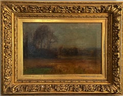 Antique Walter Clark, American 1848-1917  Impressionist Landscape in gilt Barbizon Frame