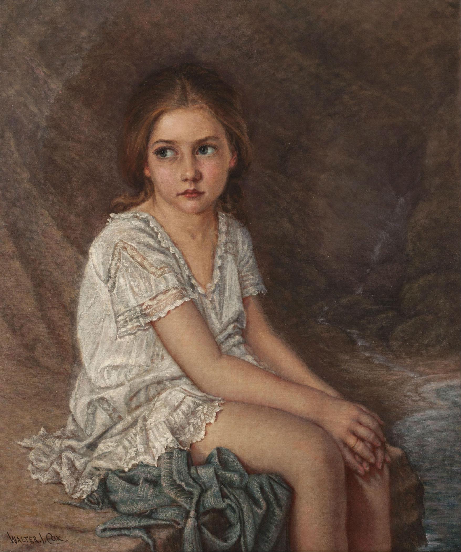 Portrait of a Girl - Painting by Walter Cox